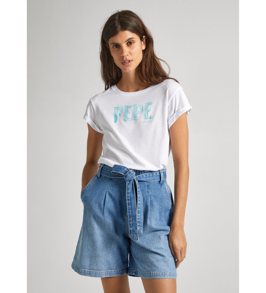 Pepe Jeans dámské bílé tričko JANET s potiskem - XS (800)