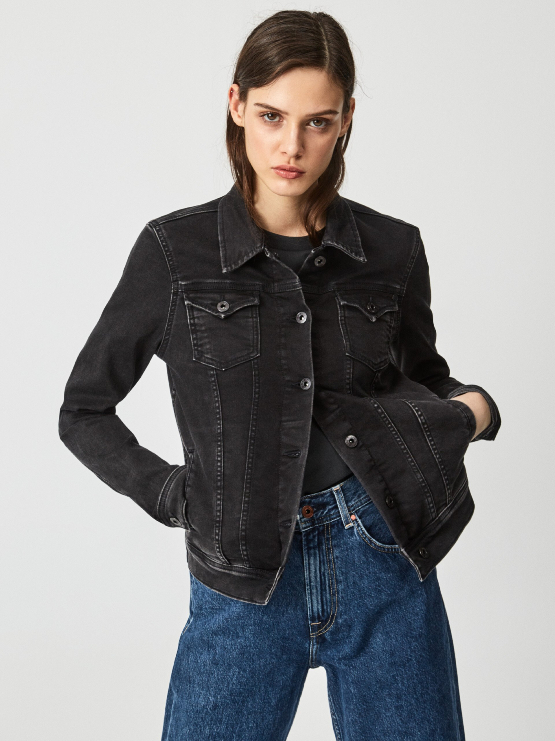 Pepe Jeans dámská černá džínová bunda - XS (000)