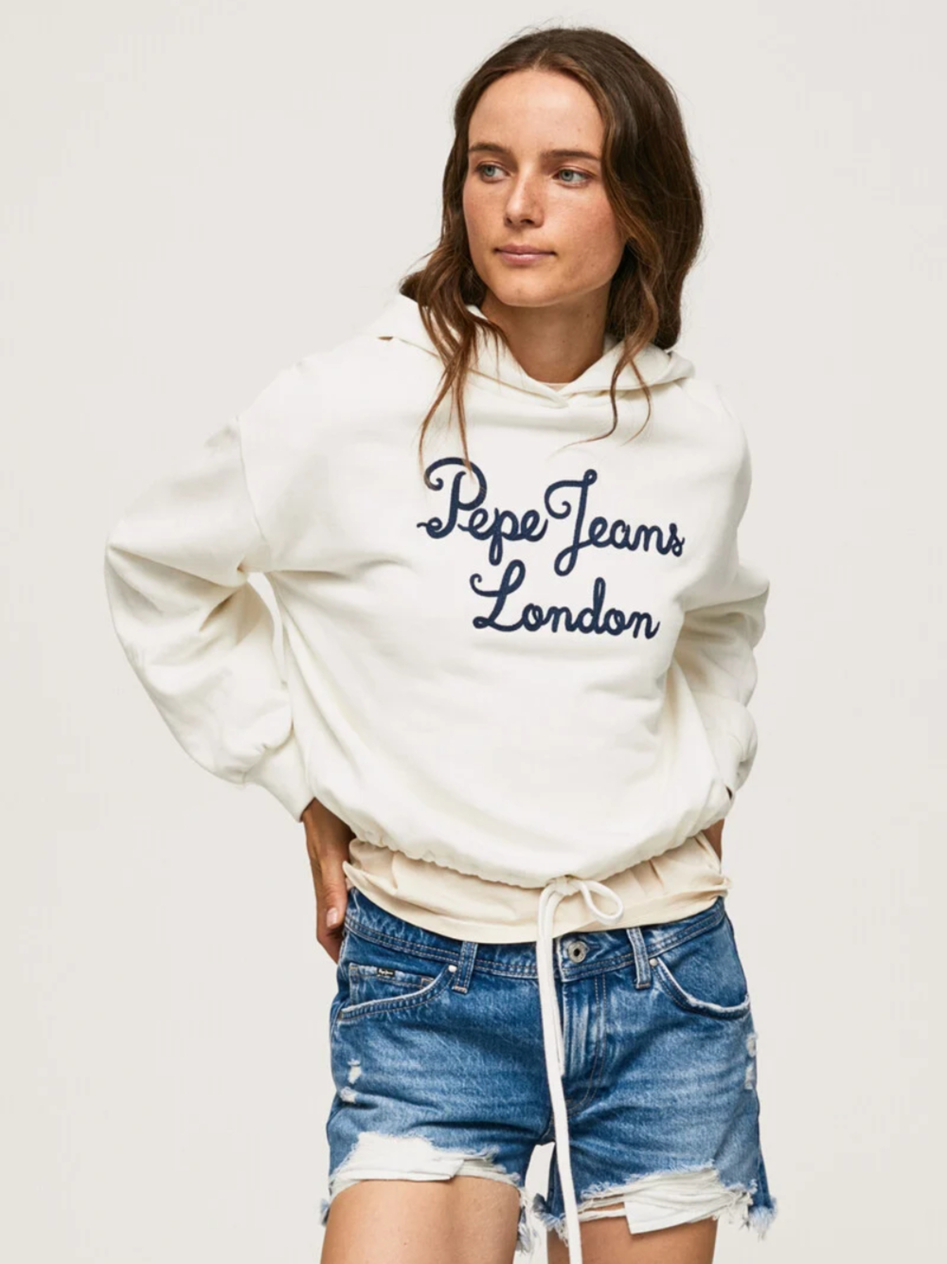 Levně Pepe Jeans dámská krémová mikina - S (808)