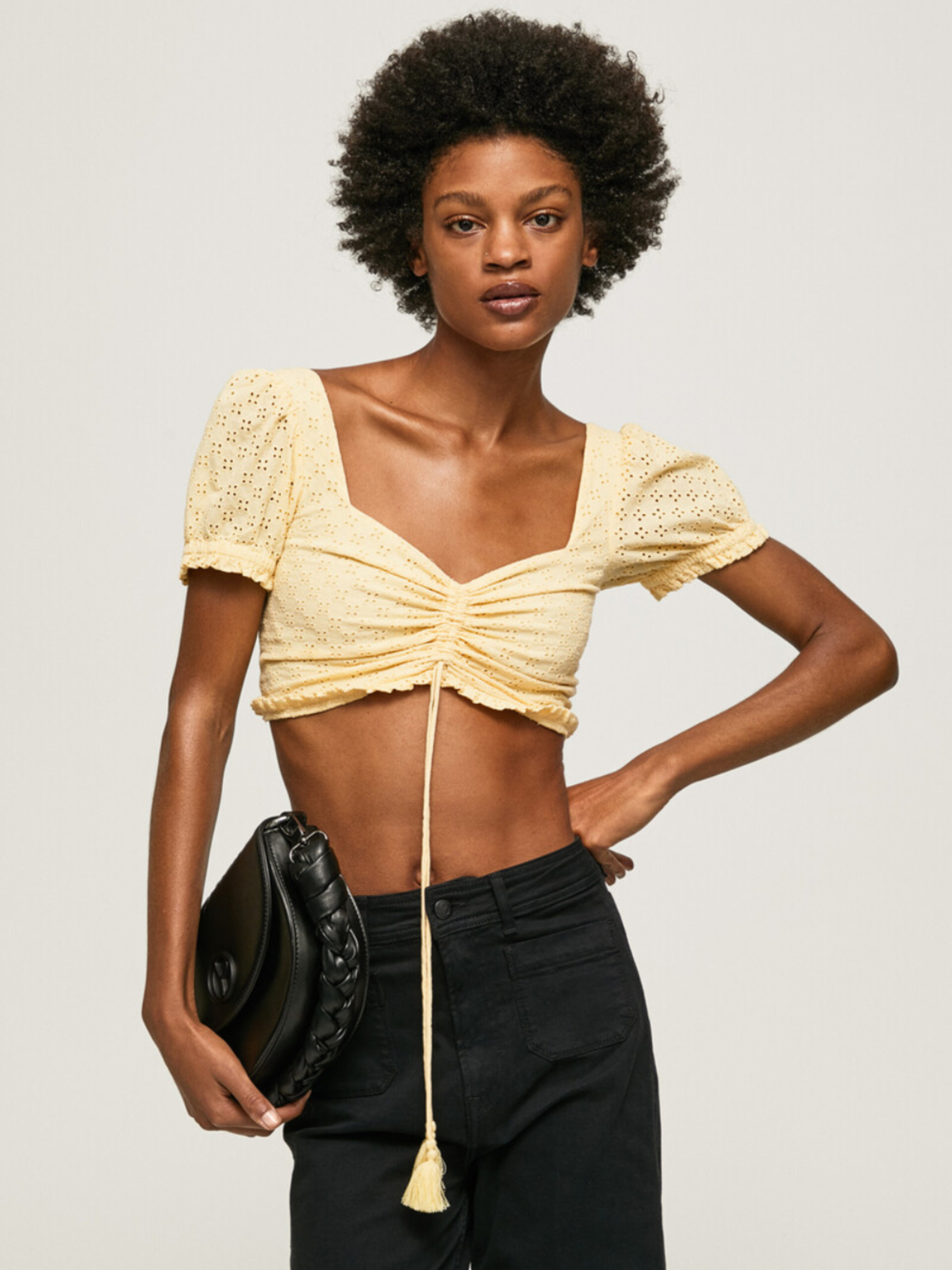 Pepe Jeans dámský žlutý top - S (039) Pepe Jeans dámský žlutý top - S (039)