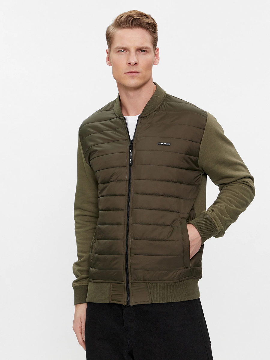 Levně Pepe Jeans khaki pánská mikina na zip REDDITCH - XXL (679)