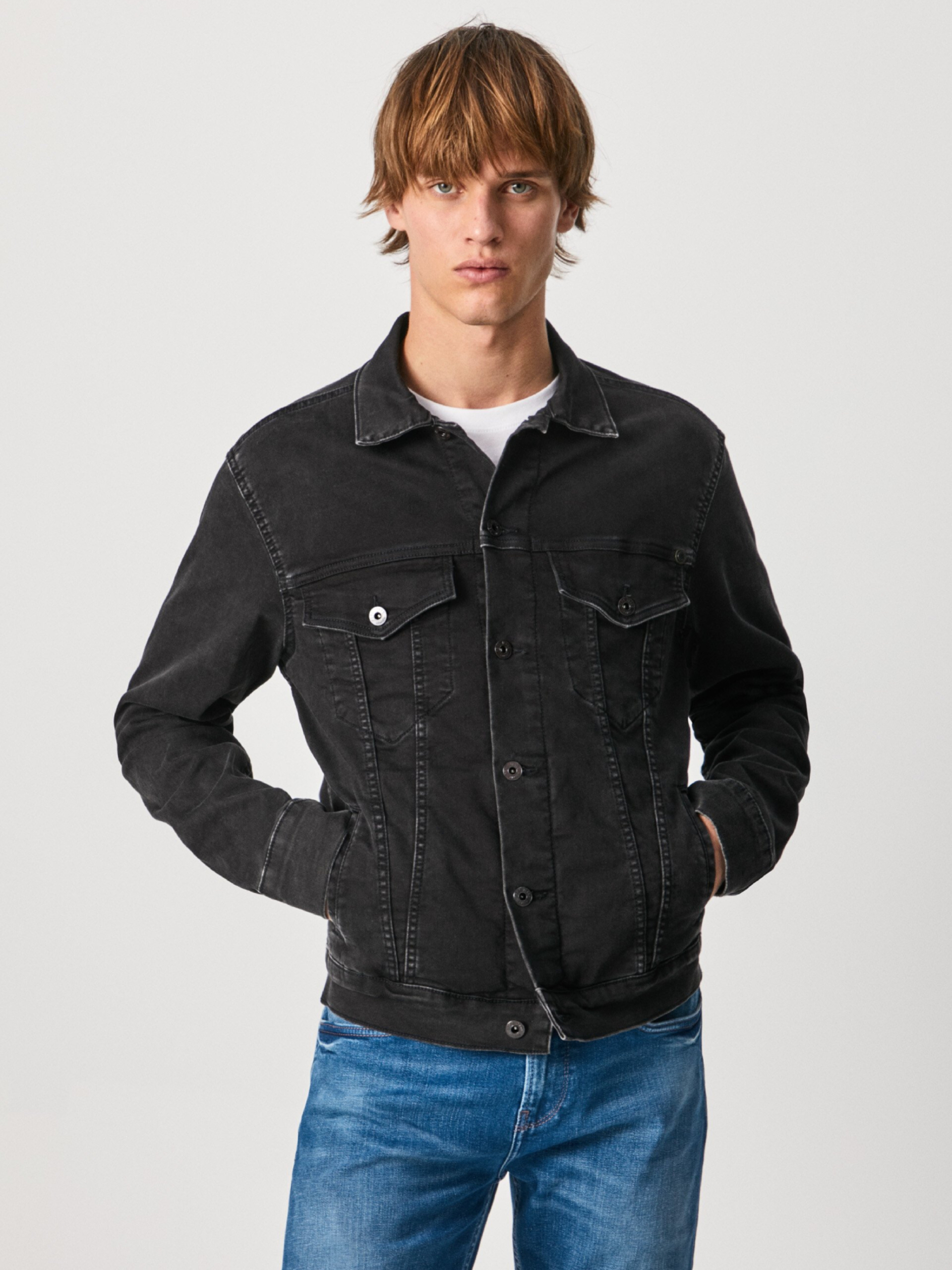 Pepe Jeans pánská černá džínová bunda Pinner - XL (0)