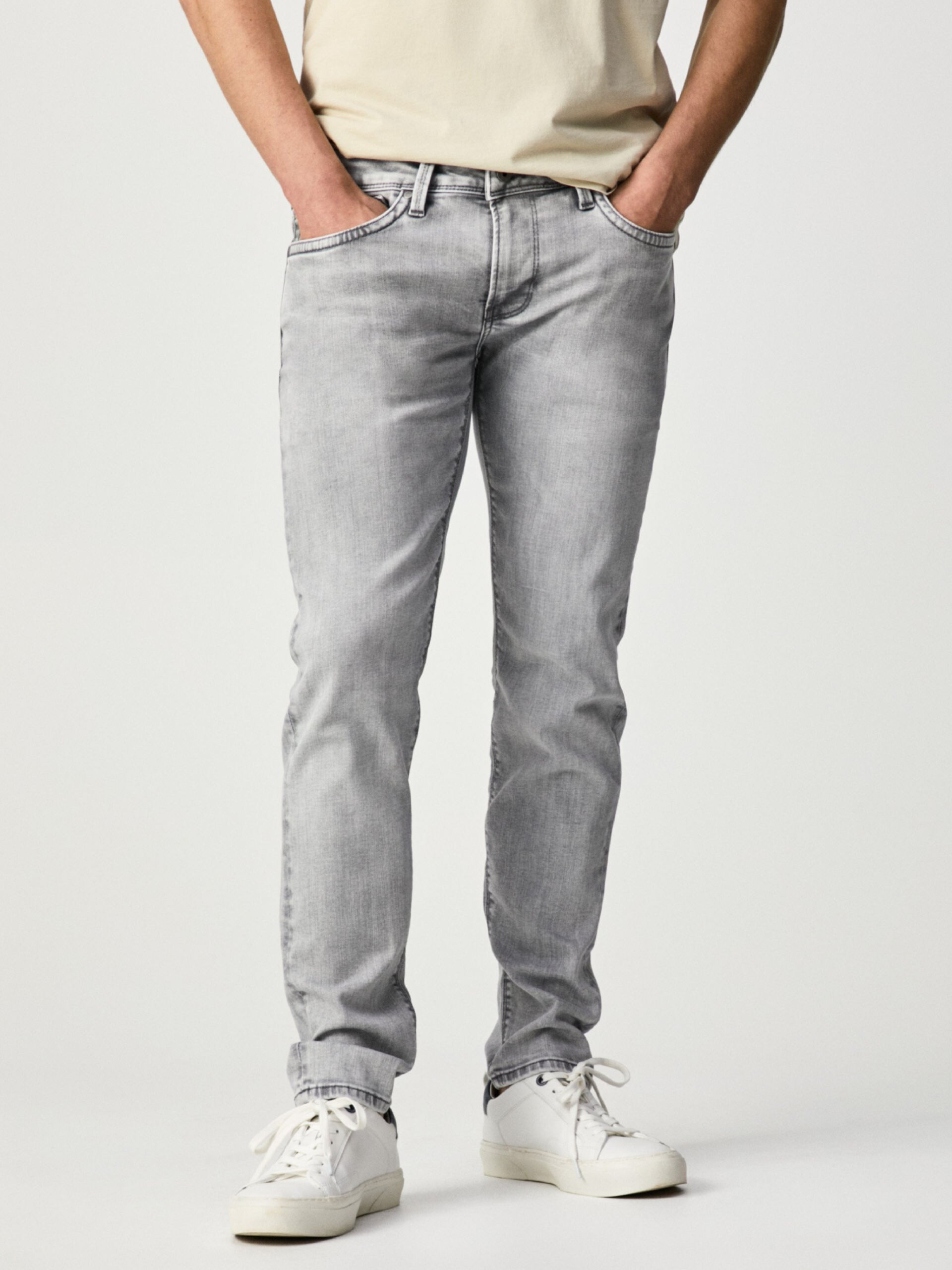 Pepe Jeans pánské šedé džíny Hatch