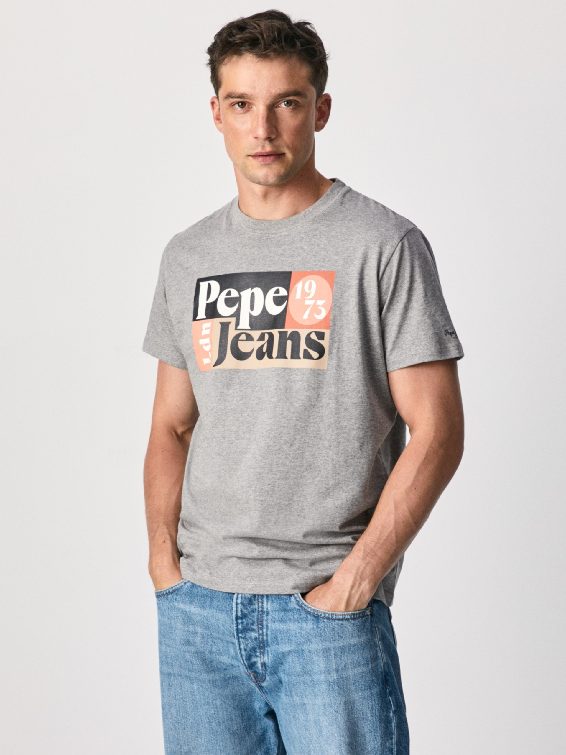 Pepe Jeans pánské šedé tričko Wells - M (933)