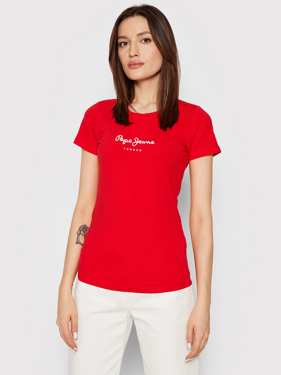 Pepe Jeans dámské  červené tričko  NEW VIRGINIA - S (241)