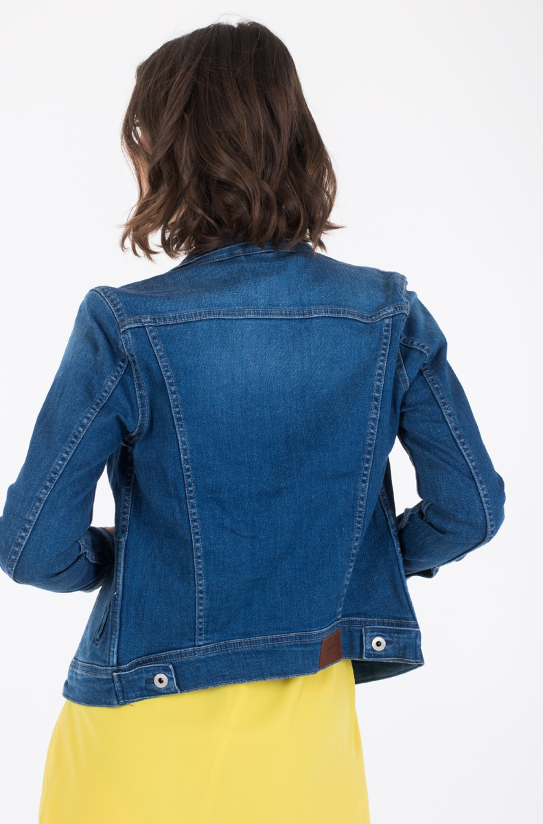Pepe Jeans dámská modrá džínová bunda Thrift - XS (0)