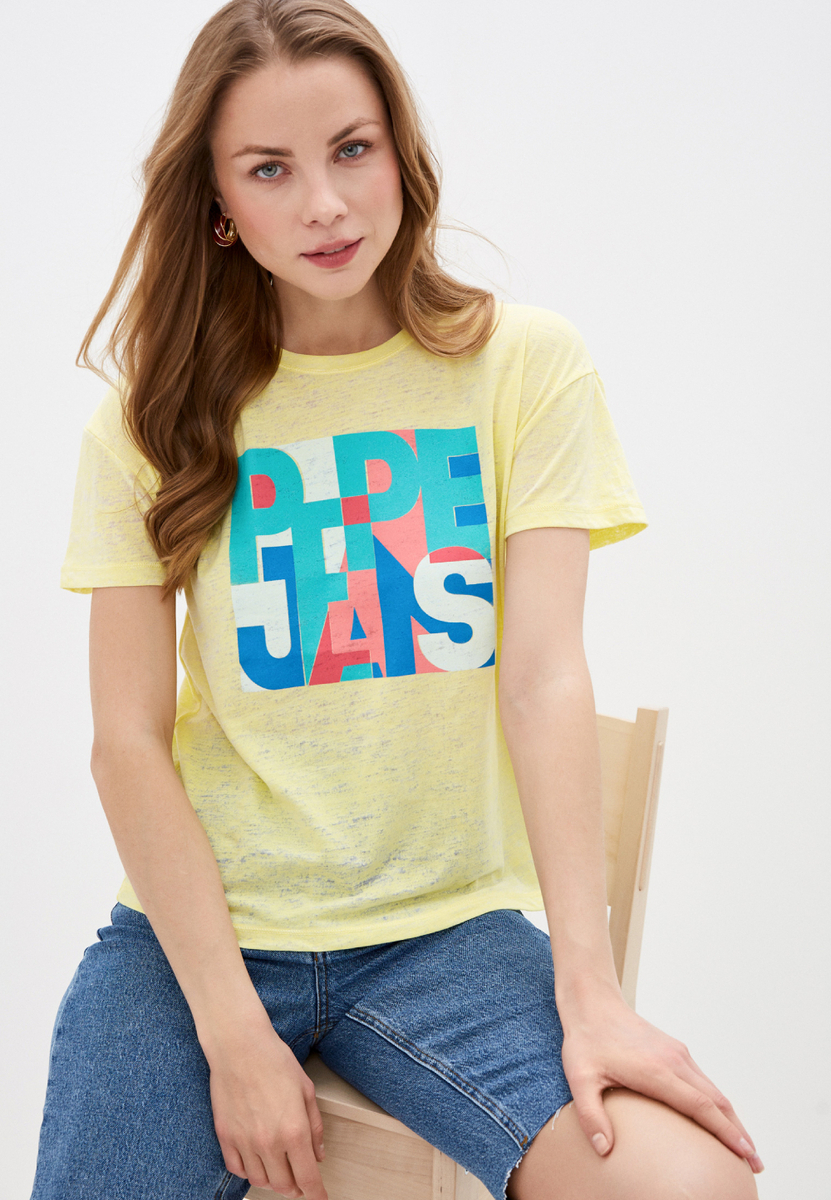 Pepe Jeans dámské žluté tričko Brooke - XS (31)
