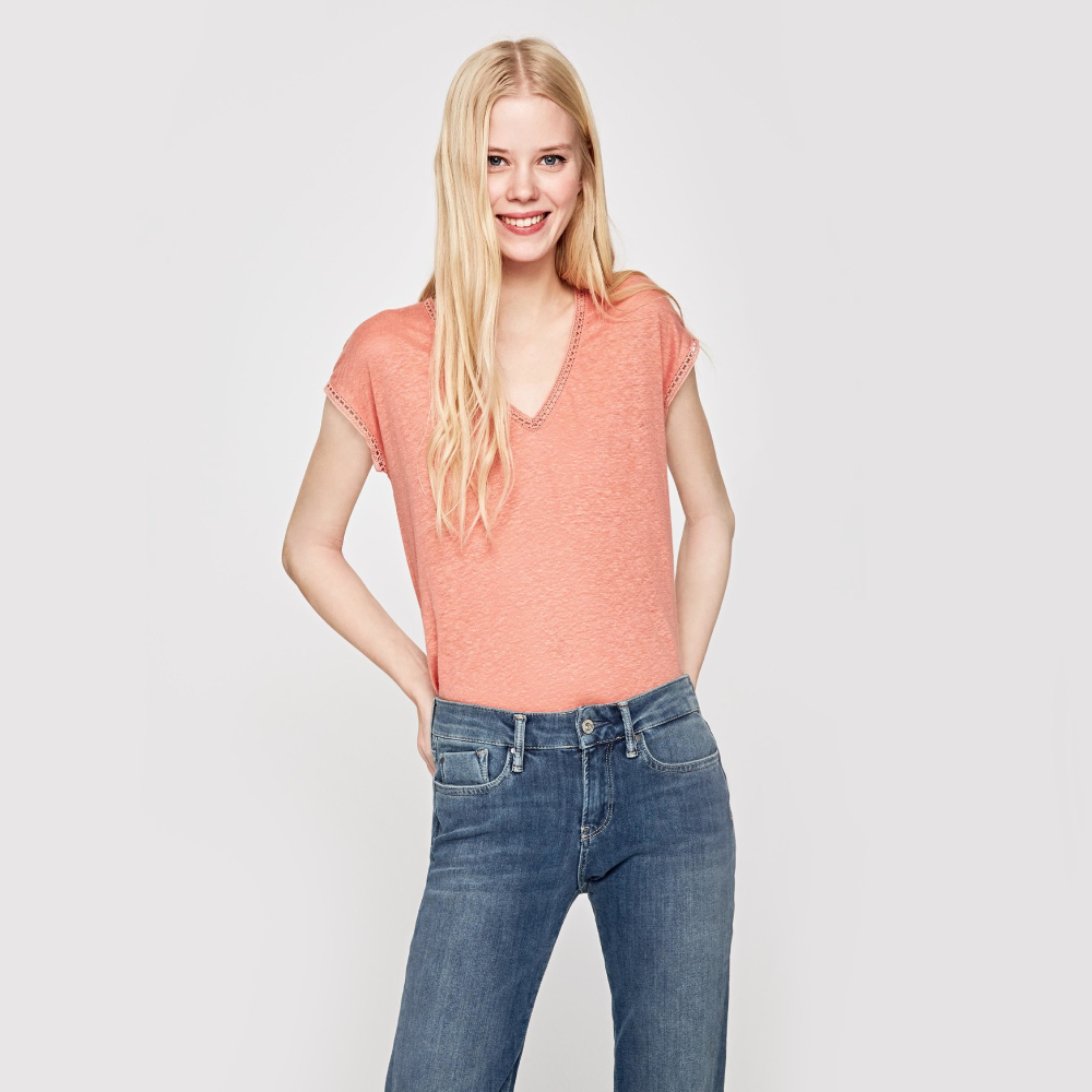 Pepe Jeans dámské lososové tričko Clementine - XS (193)