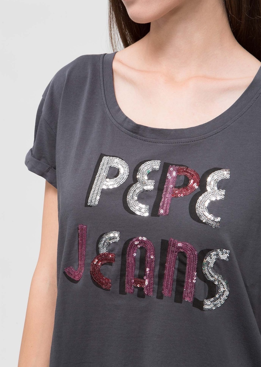 Pepe Jeans dámské tmavě šedé tričko Sabine - XS (988)