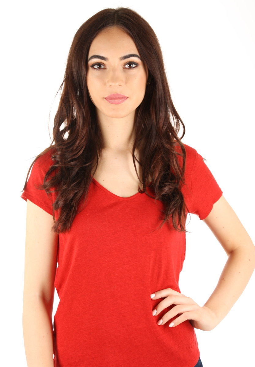 Pepe Jeans dámské červené tričko  - XS (264)