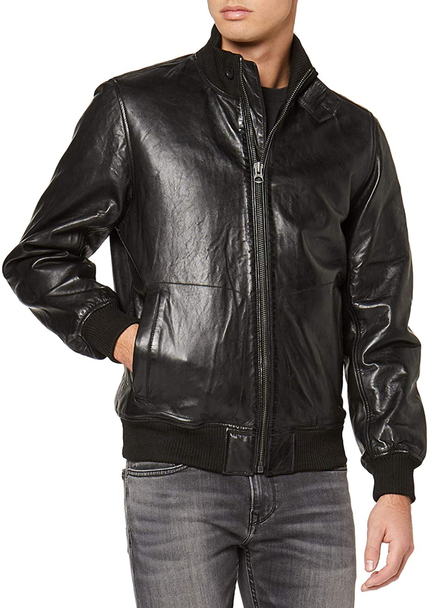 Pepe Jeans pánská černá koženková bunda Freddie - M (999)