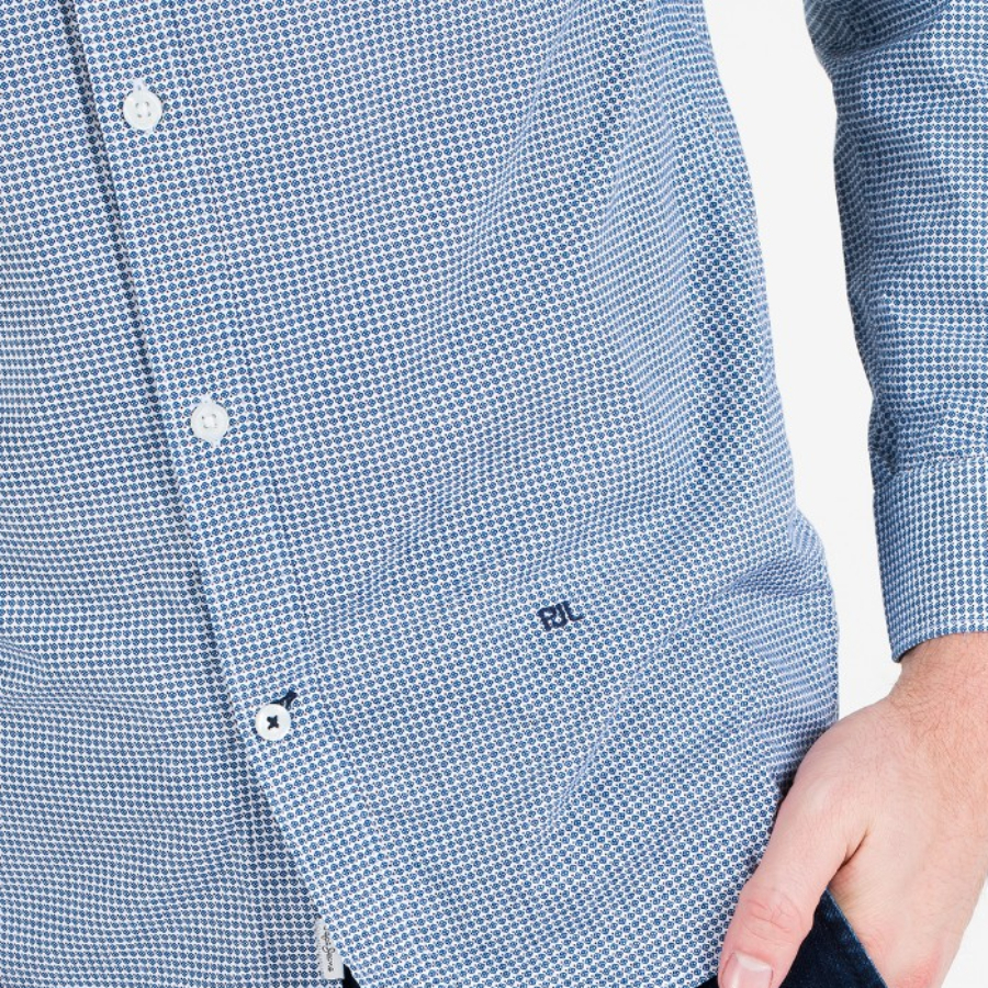 Pepe Jeans pánská modrá vzorovaná košile David - XL (802)