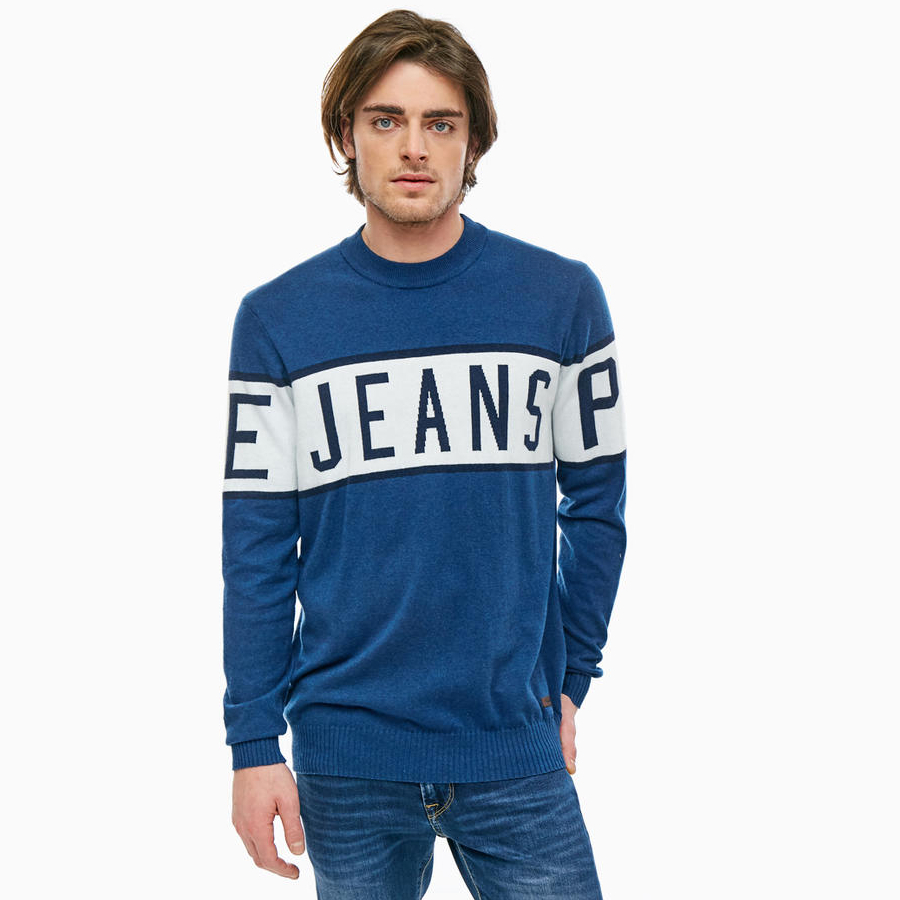 Levně Pepe Jeans pánský modrý svetr Downing