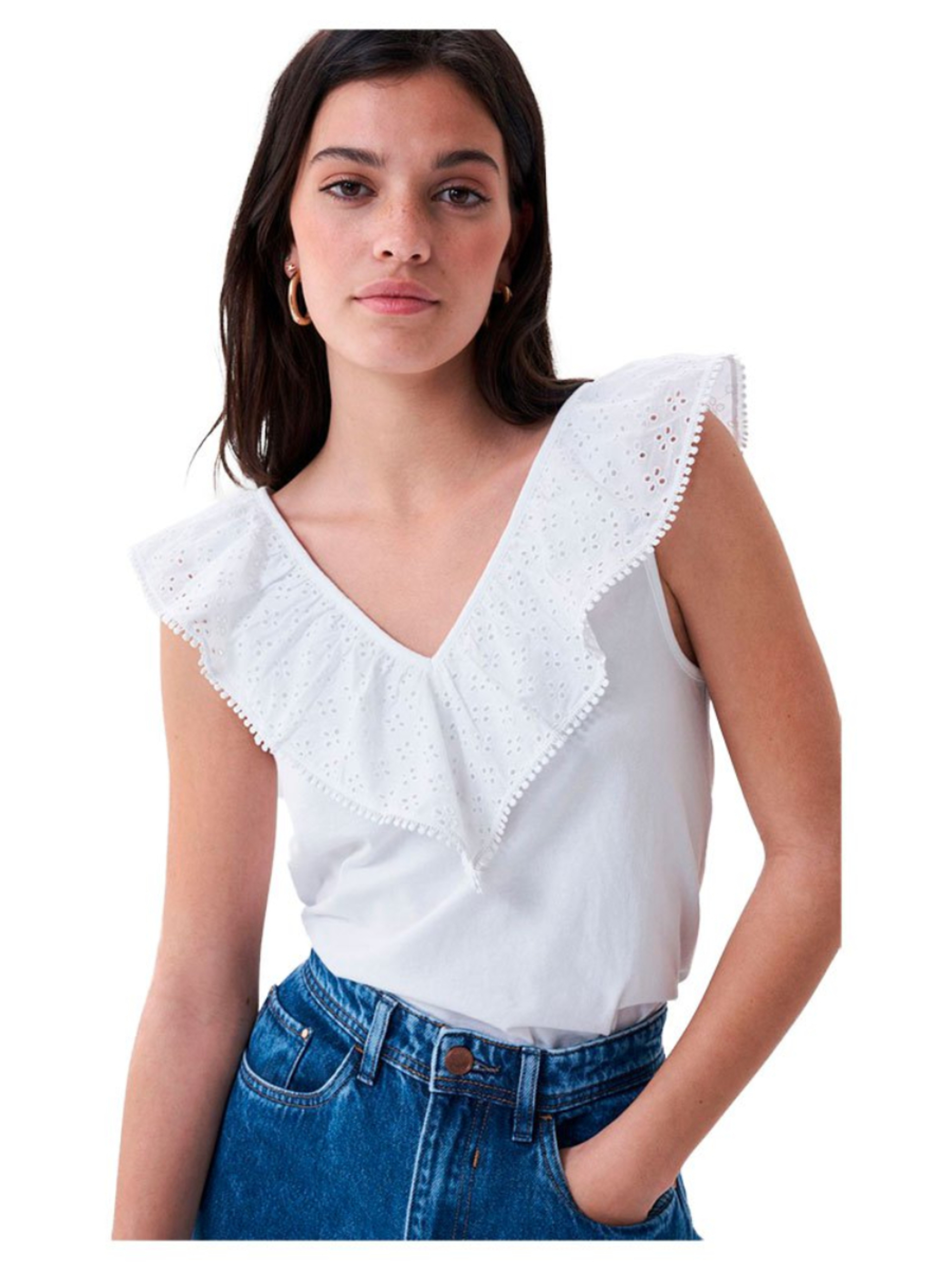 Salsa Jeans dámský bílý top - L (1)