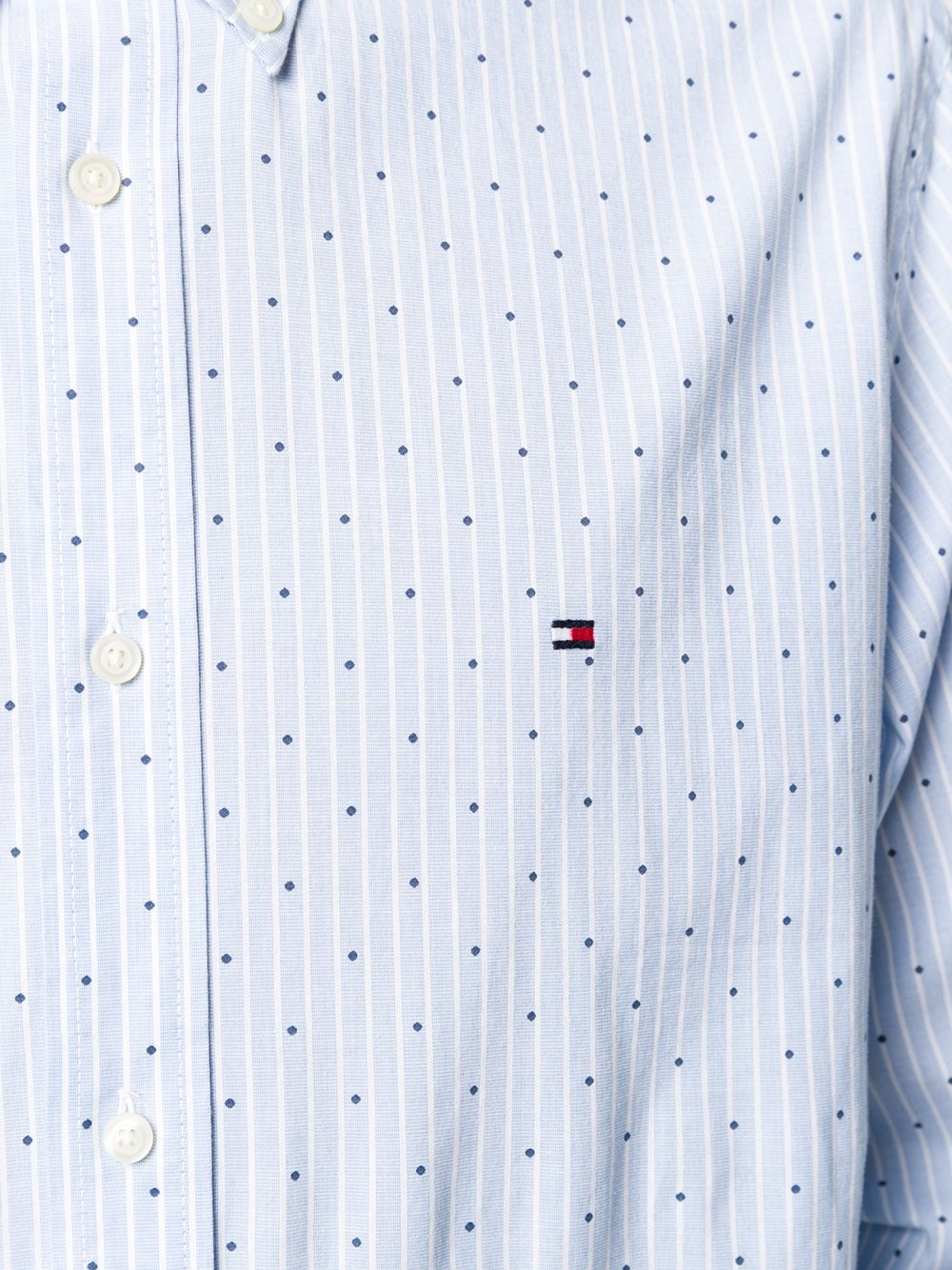 Tommy Hilfiger pánská modrá pruhovaná košile  - L (0A4)