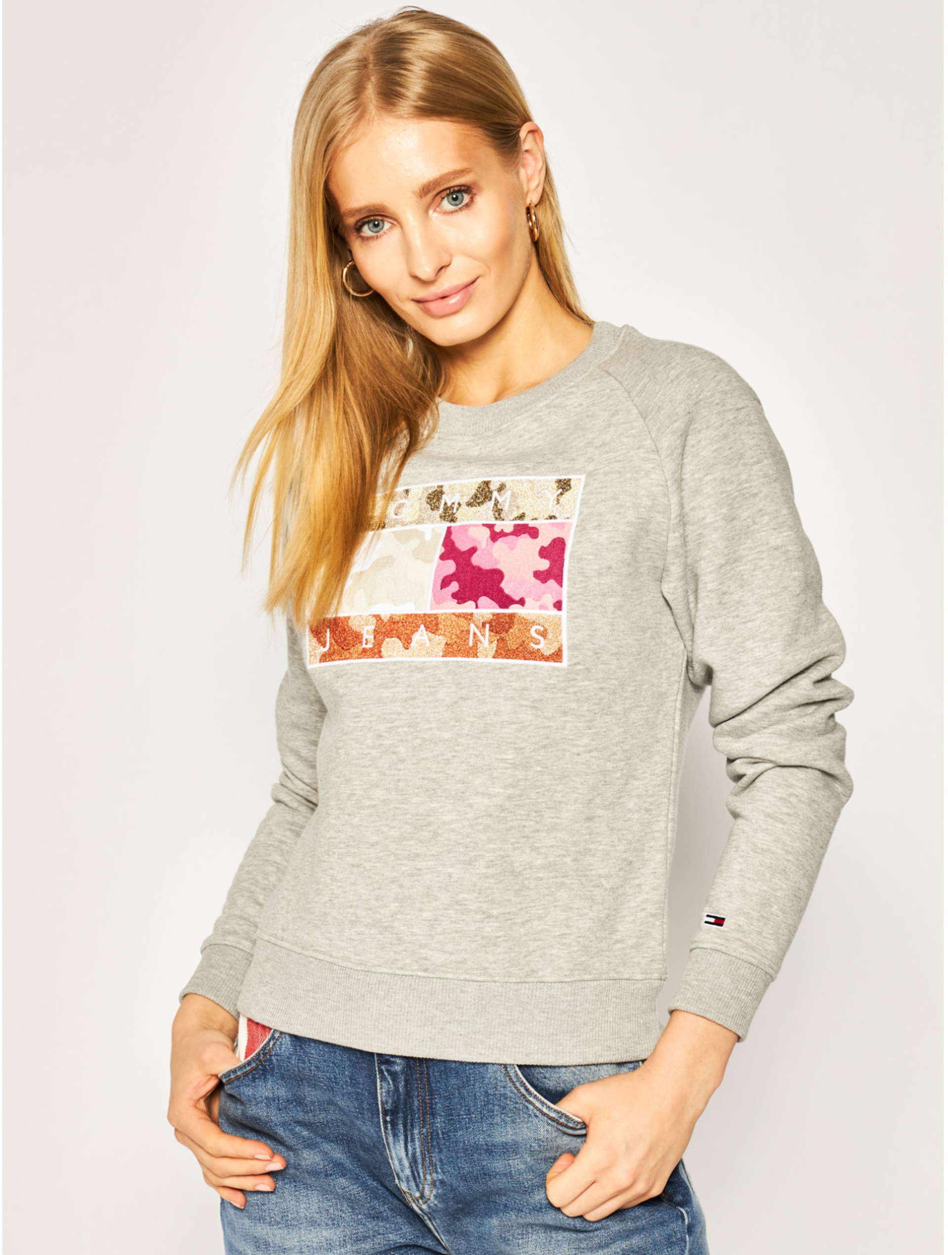 Tommy Jeans dámská šedá mikina - S (P01)