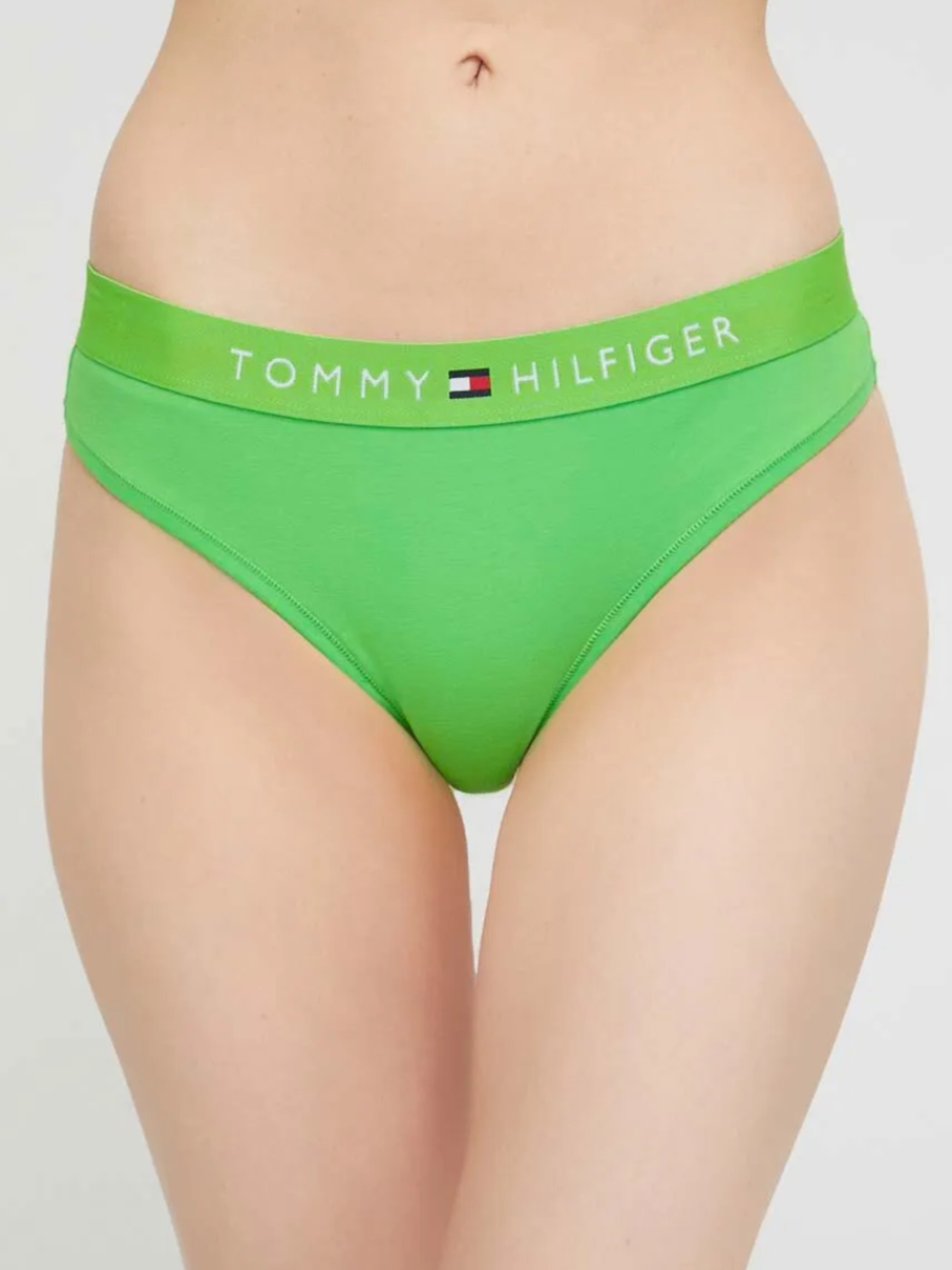 Tommy Hilfiger dámská zelená tanga - S (LWY)