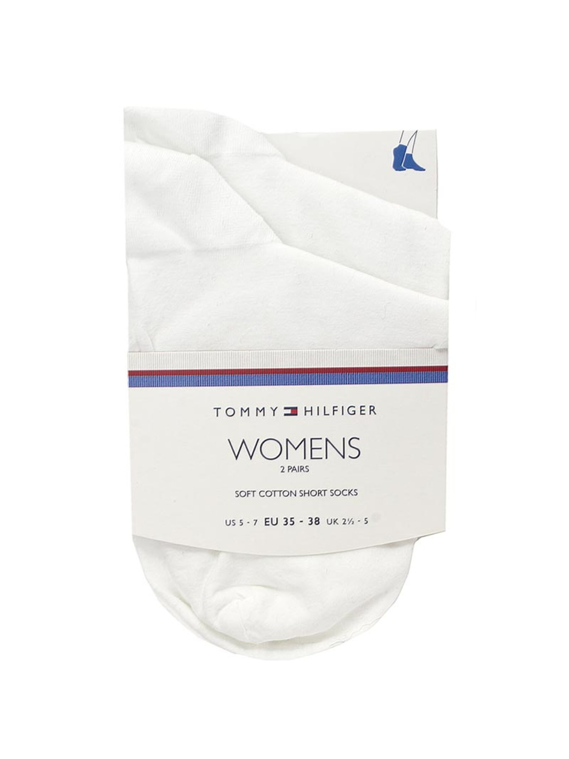 Tommy Hilfiger dámské bílé ponožky 2 pack - 35 (WHITE)