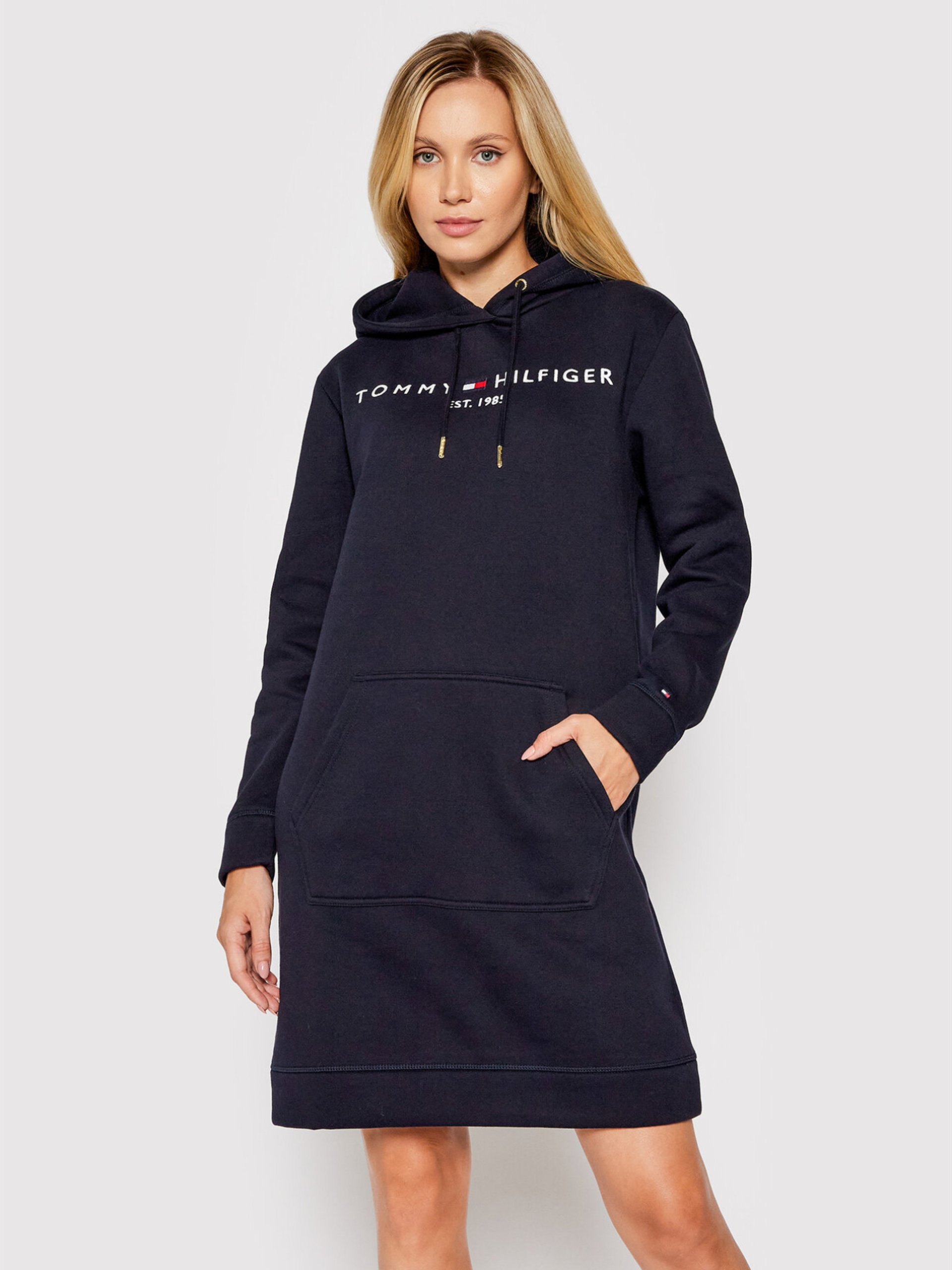 Tommy Hilfiger dámské tmavě modré mikinové šaty