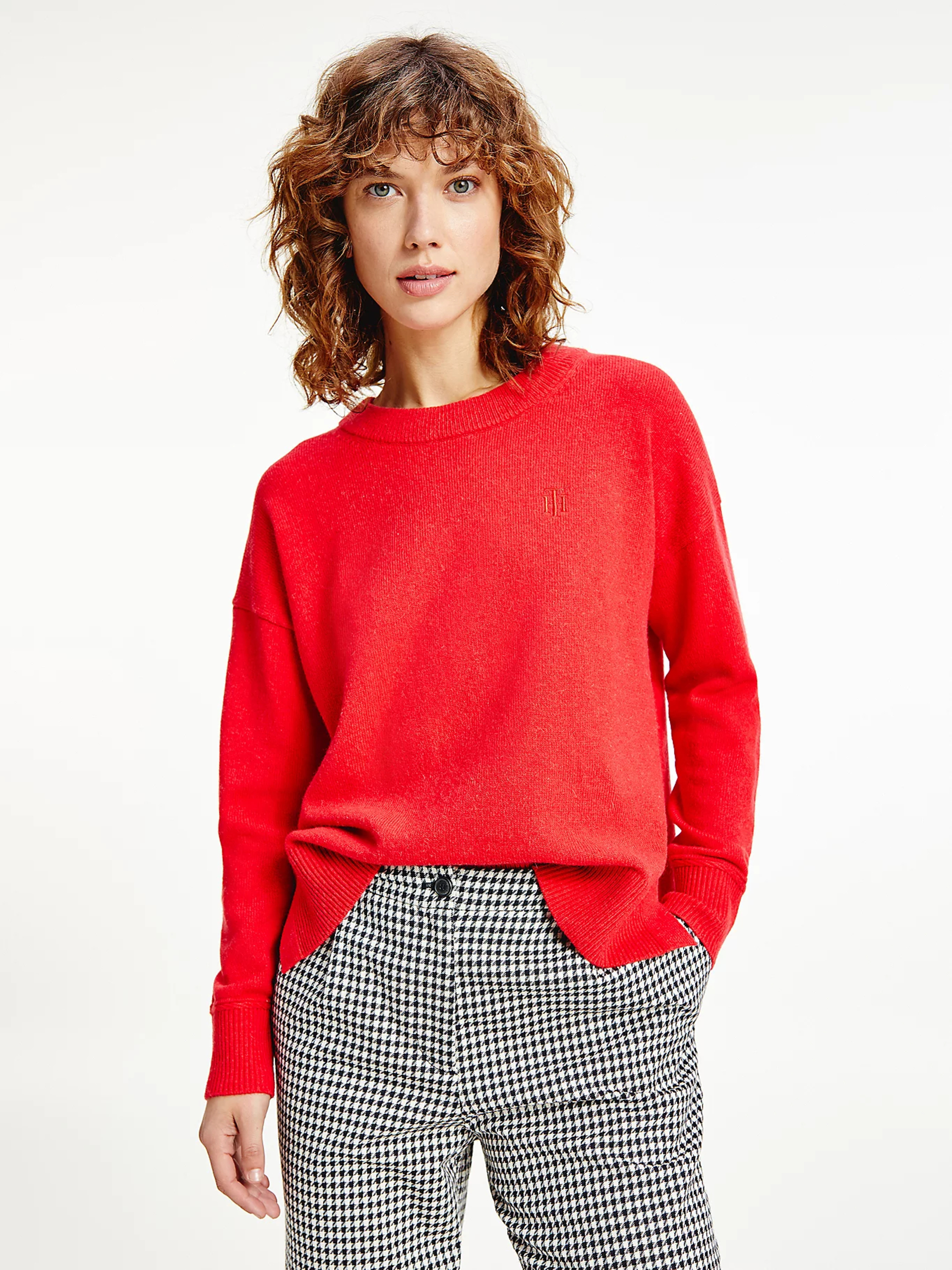 Tommy Hilfiger dámský červený svetr - XS (XK3)