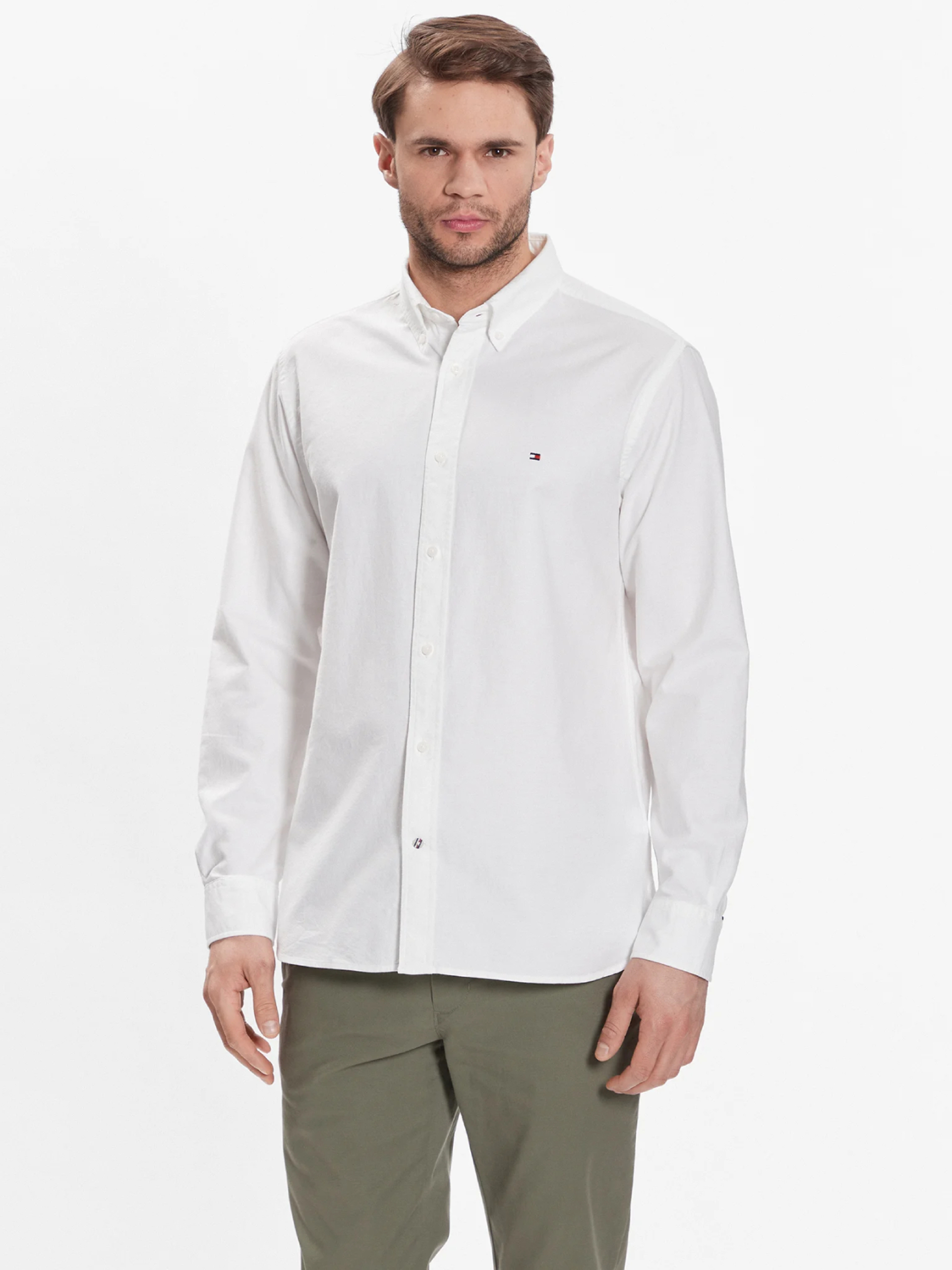 Tommy Hilfiger pánská bílá košile - XL (YBL)