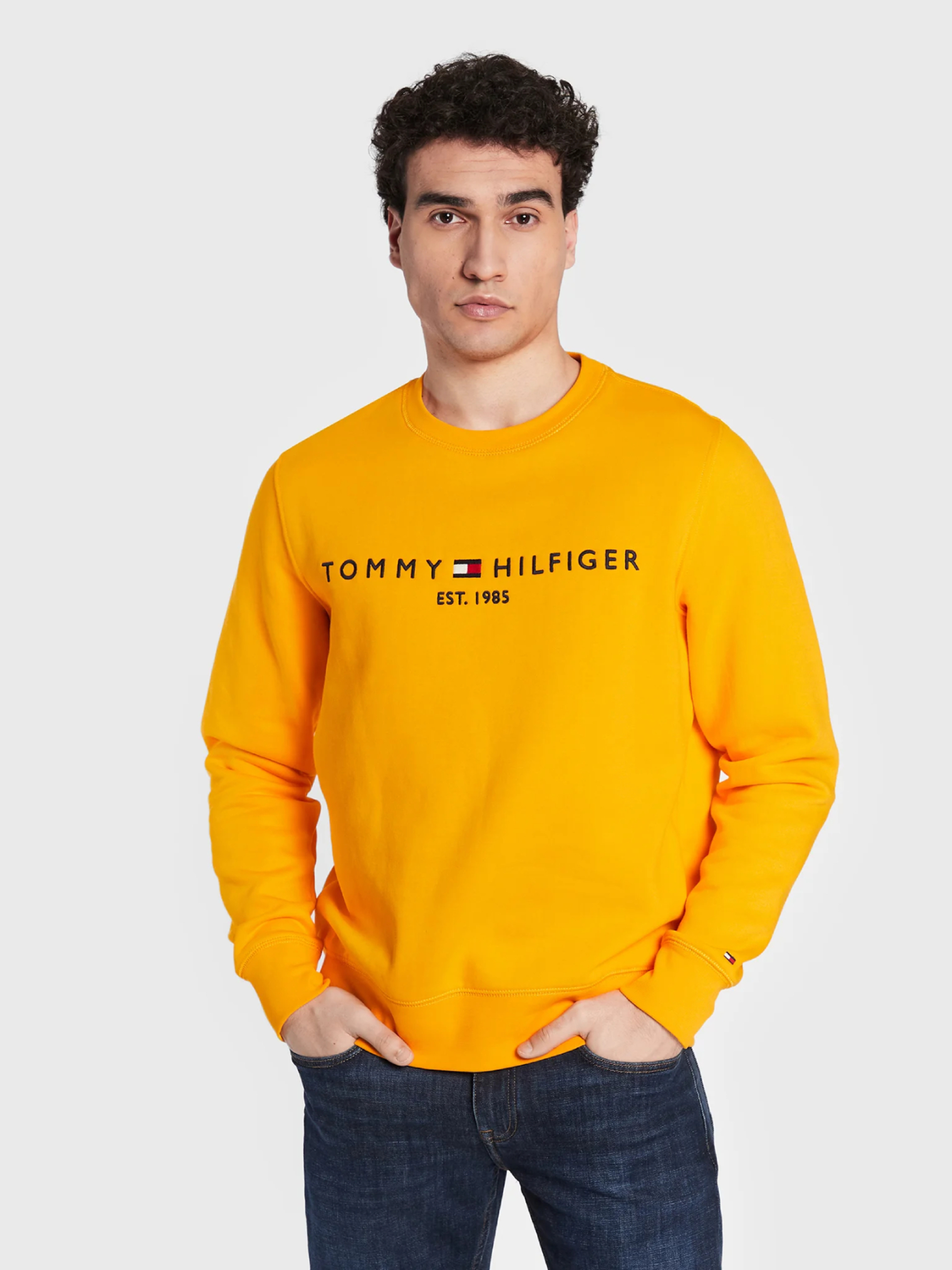 Tommy Hilfiger pánská žlutá mikina Logo