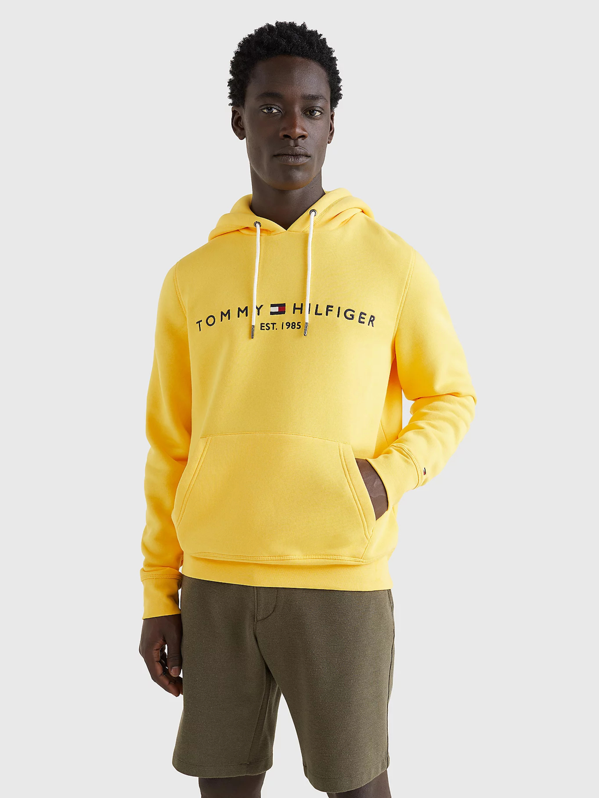 Tommy Hilfiger pánská žlutá mikina Logo Hoody