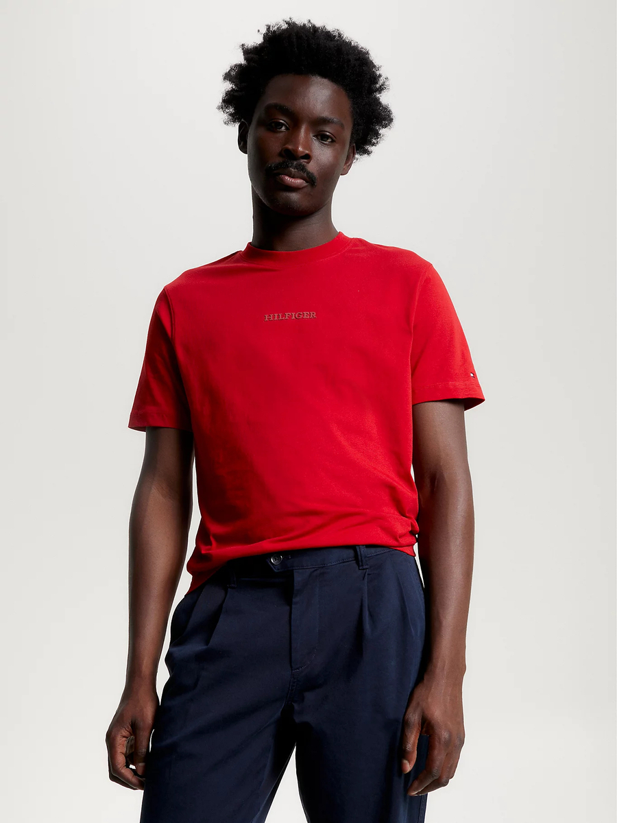 Tommy Hilfiger pánské červené tričko - XL (XMP)