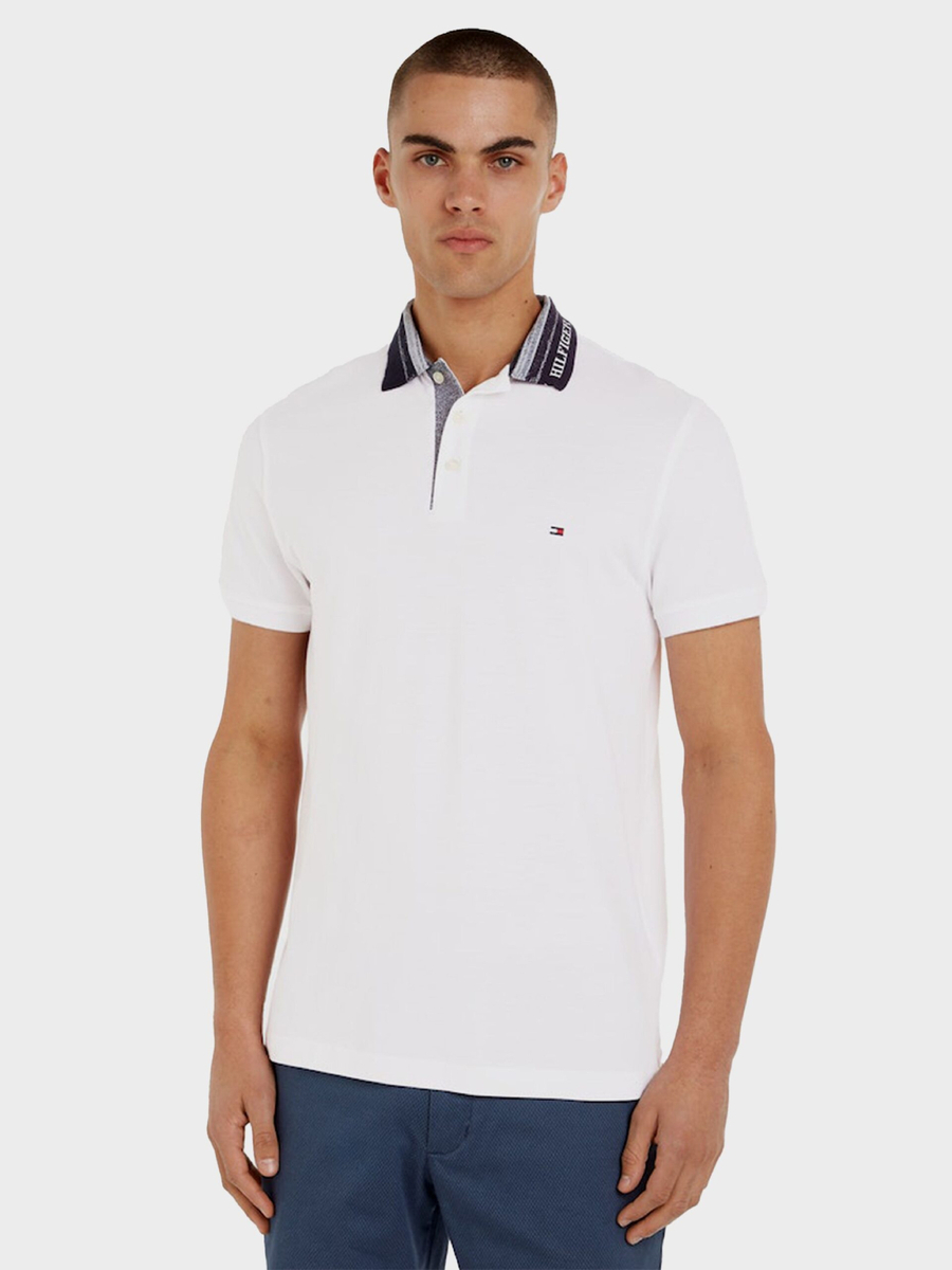 Tommy Hilfiger pánské bílé polo tričko - L (YBR)