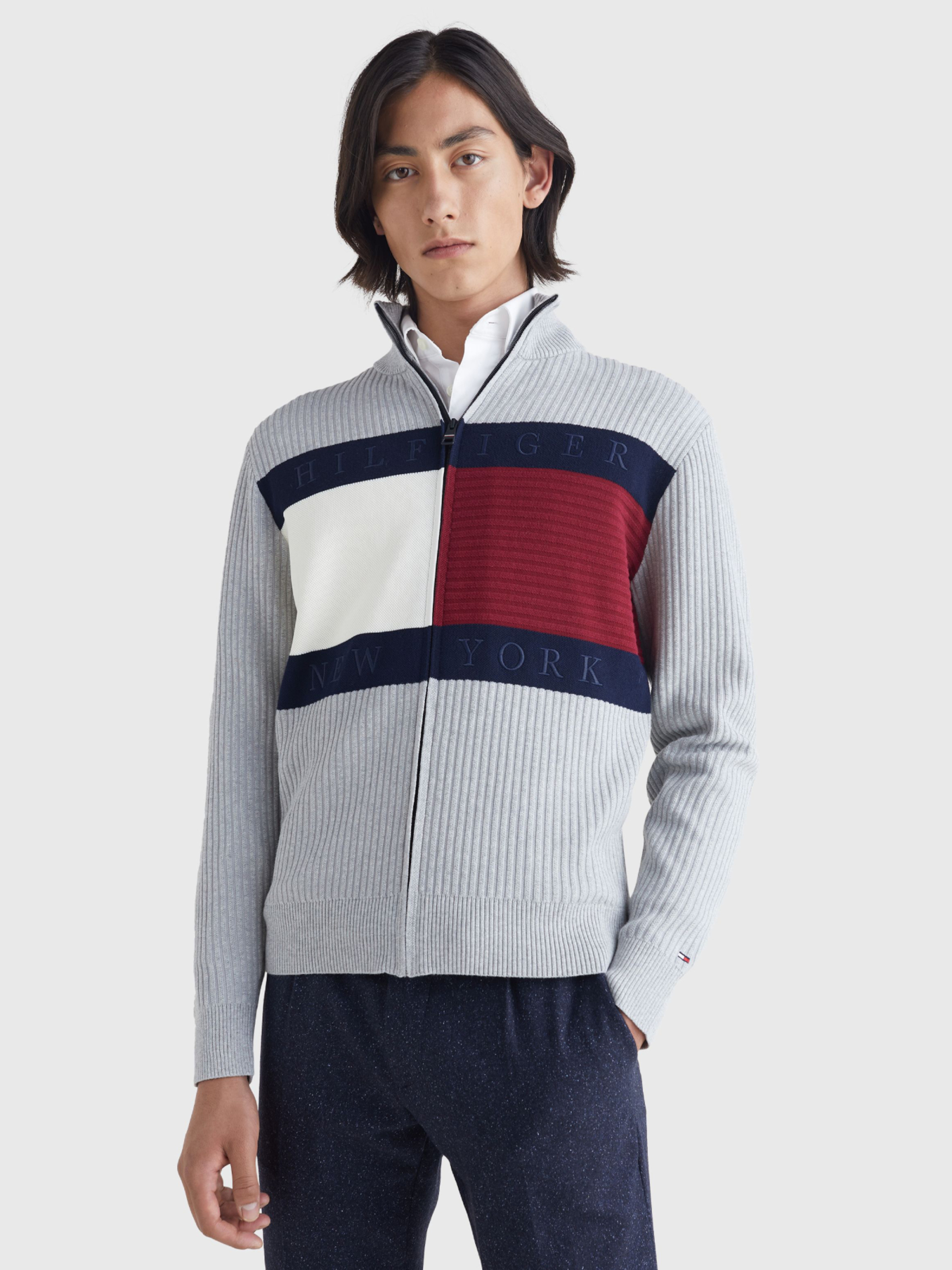 Tommy Hilfiger pánský šedý svetr - XL (P01)