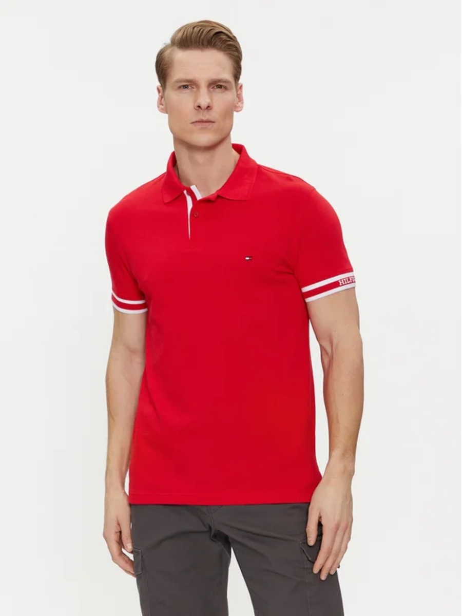 Tommy Hilfiger pánské červené polo tričko