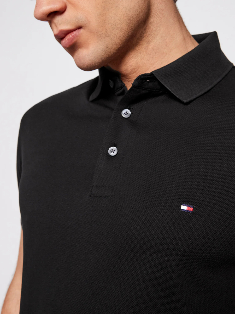 Tommy Hilfiger pánské černé polo tričko - S (BDS)
