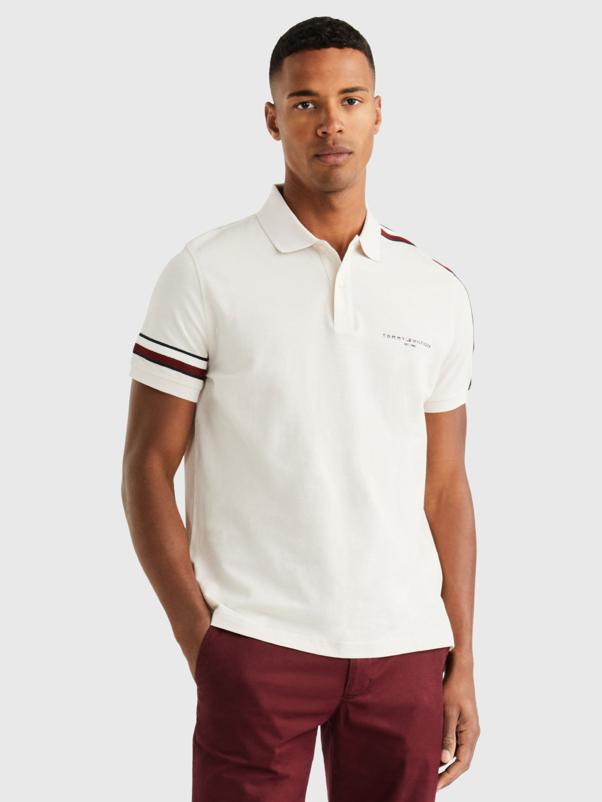 Tommy Hilfiger pánské krémové polotričko - M (AF4)