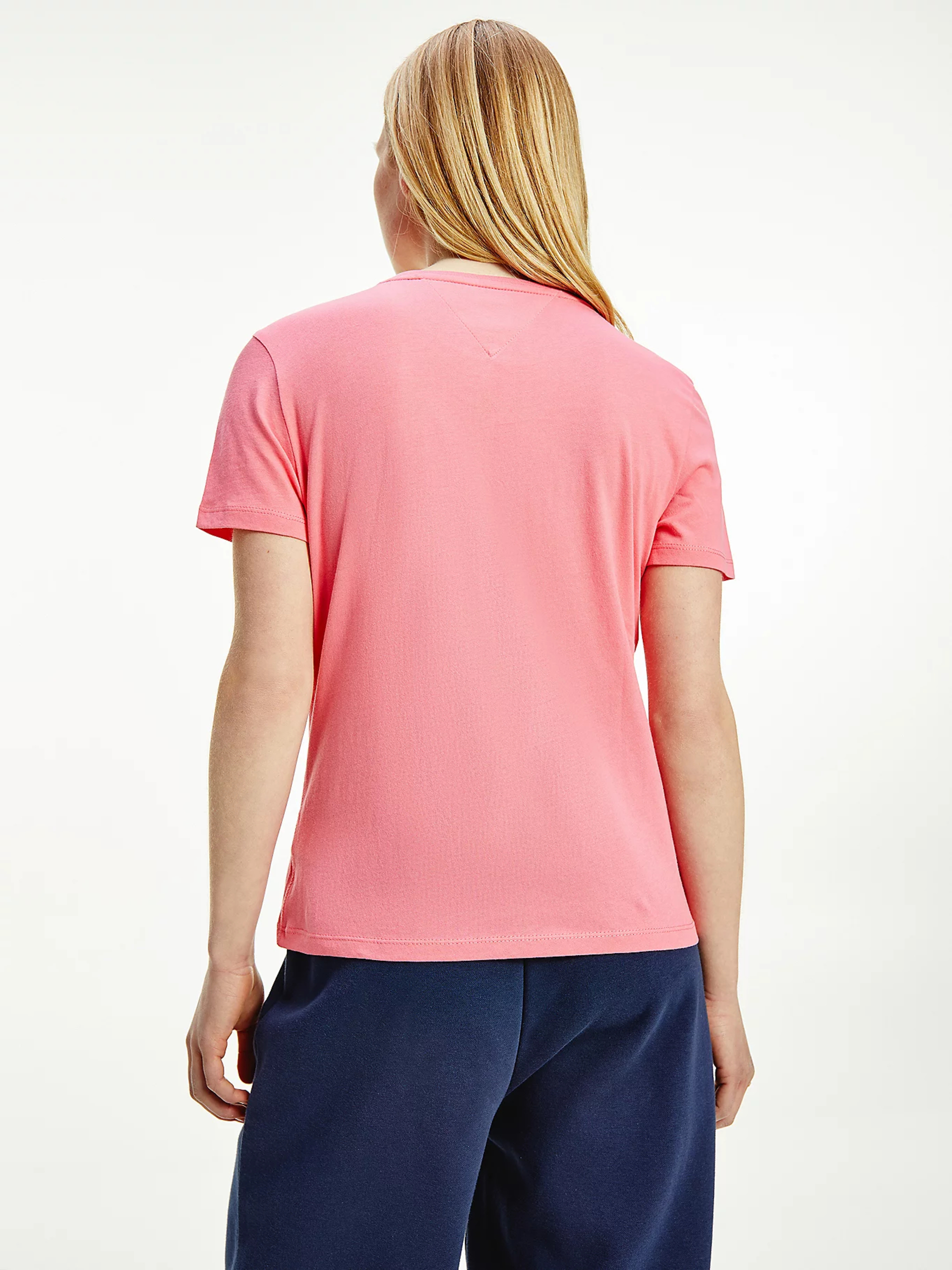 Tommy Jeans dámské růžové tričko Jersey - XS (TIF)