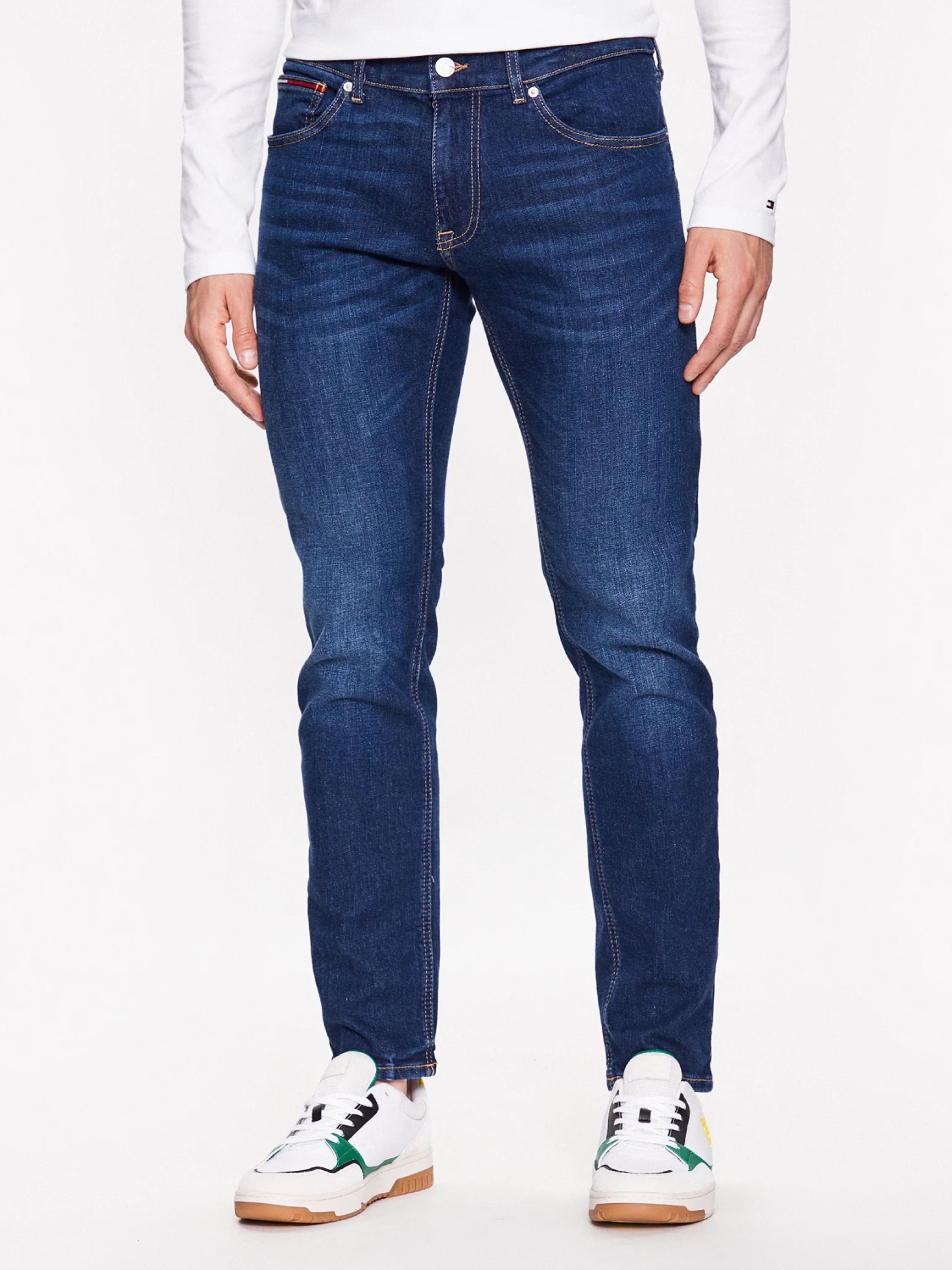 Tommy Jeans pánské modré džíny Scanton - 33/34 (1BK)