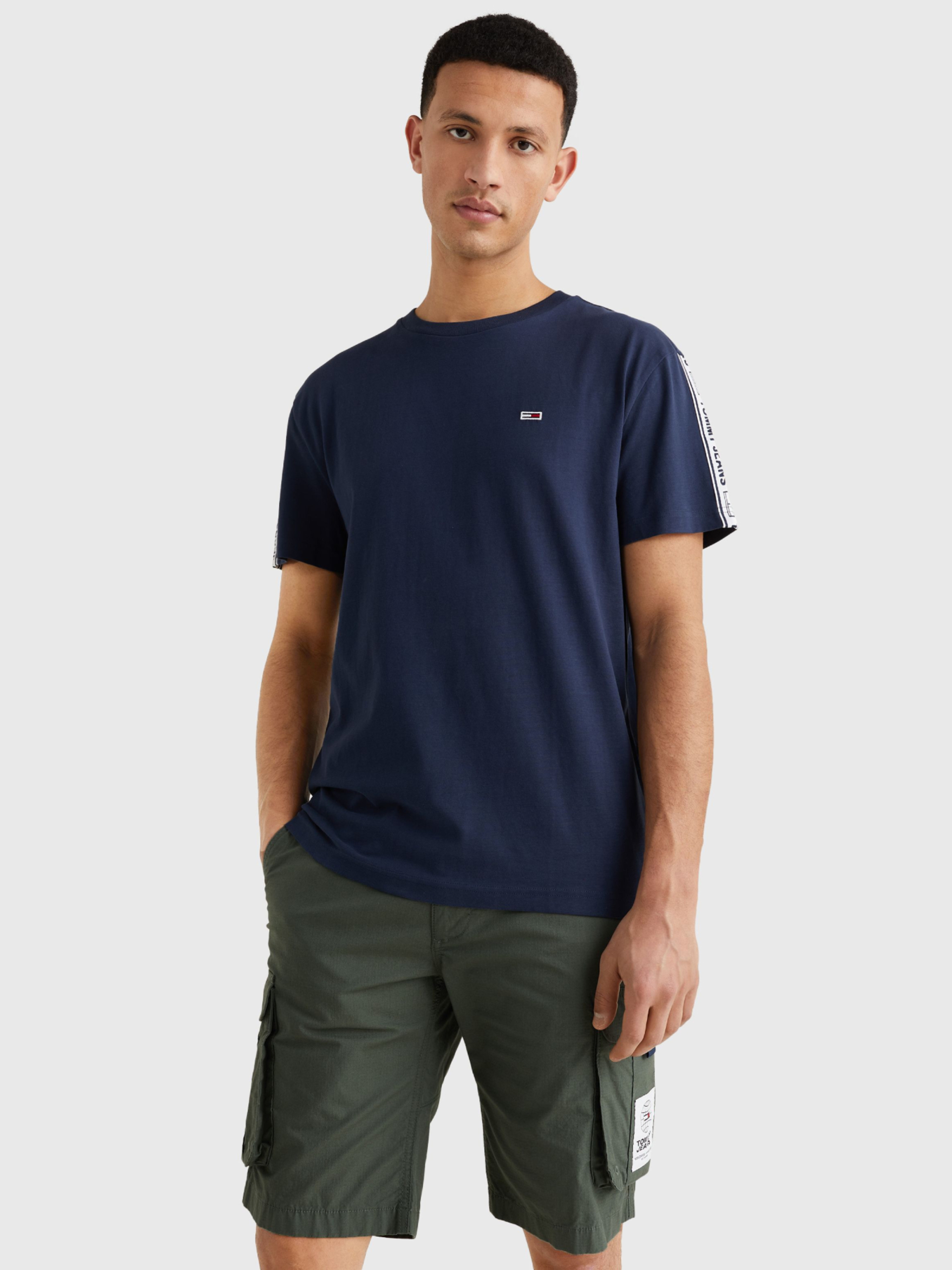 Tommy Jeans pánské tamvě modré tričko - M (C87)