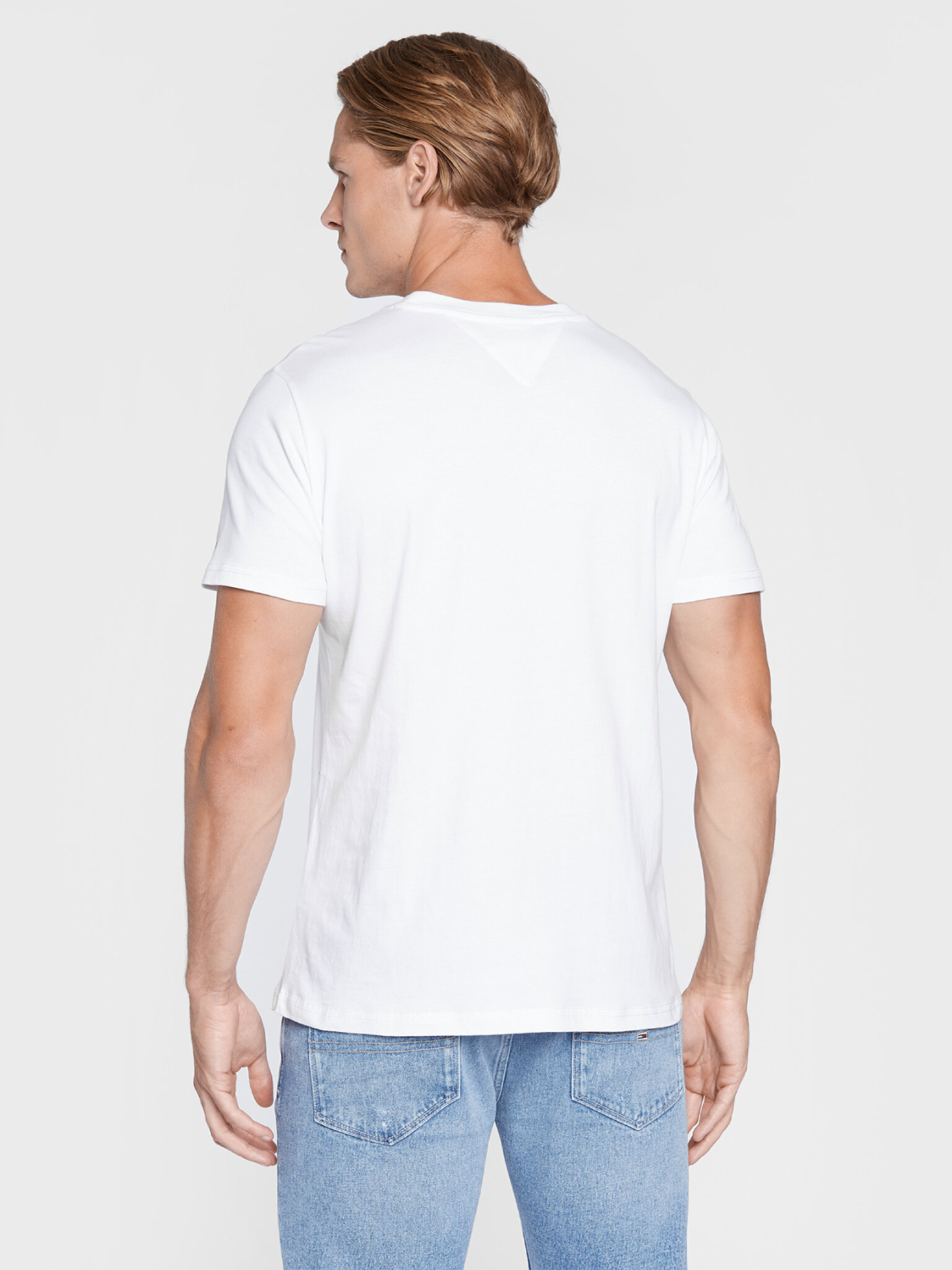 Tommy Jeans pánské bílé tričko Essential - L (YBR)
