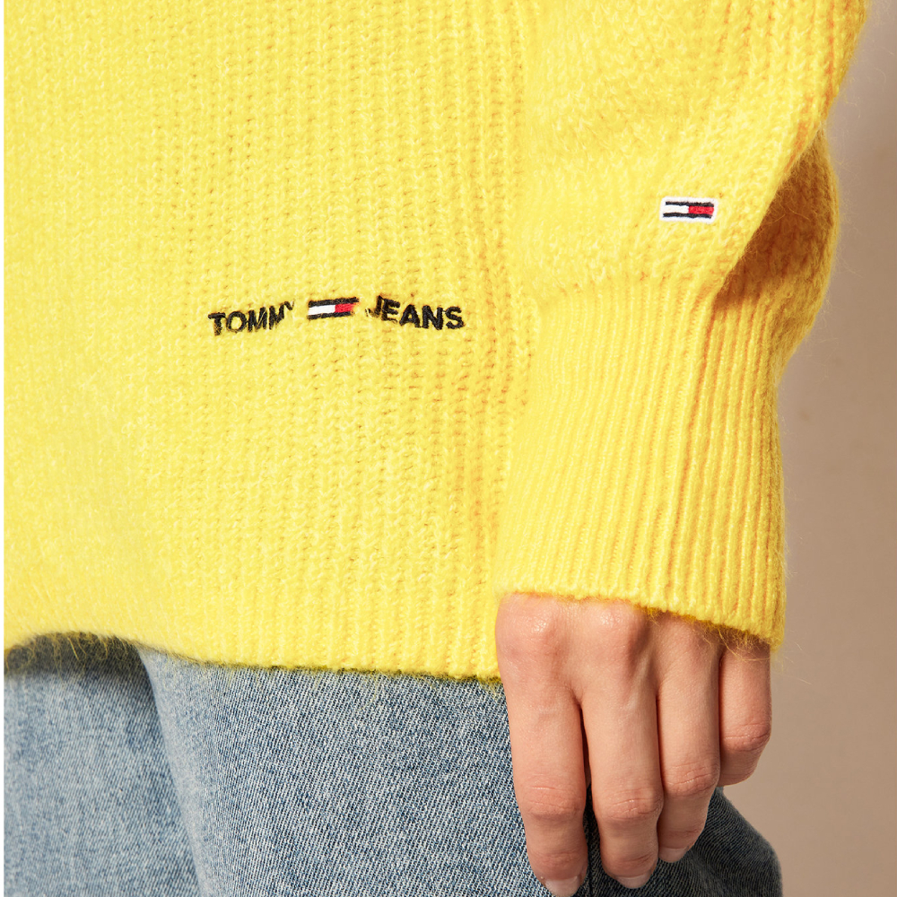 Tommy Jeans dámský žlutý svetr Lofty Yarn - XS (ZGQ)