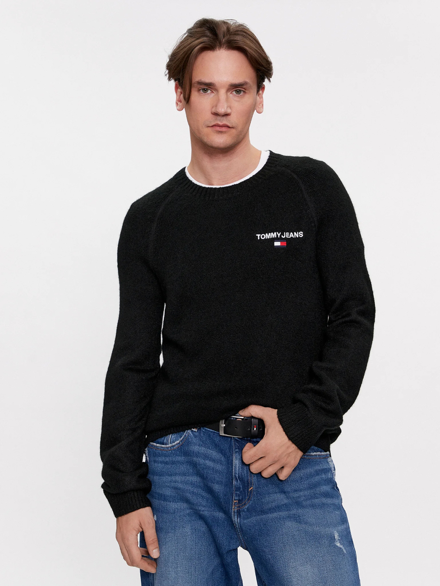 Tommy Jeans pánský černý svetr - XXL (BDS)