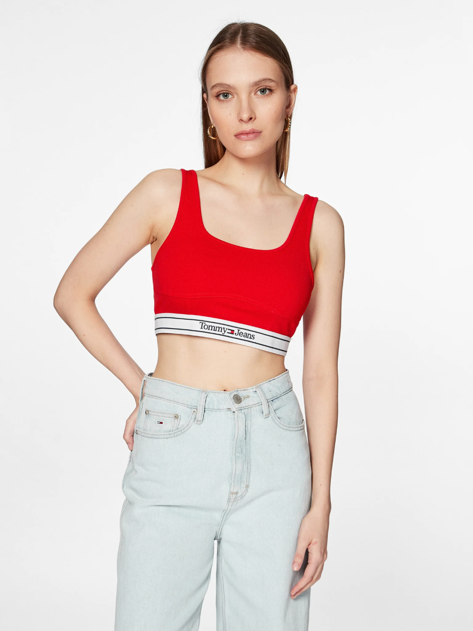 Tommy Jeans dámský červený top - S (XNL)