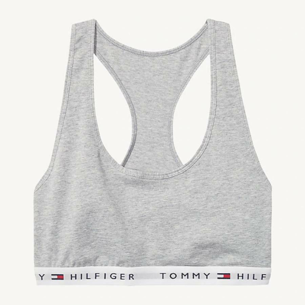 Tommy Hilfiger dámská šedá sportovní podprsenka Iconic - XL (004)