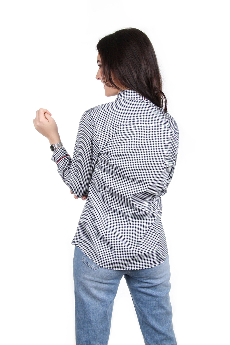 Tommy Hilfiger dámská košile s tmavě modrým vzorem Essential - L (476)