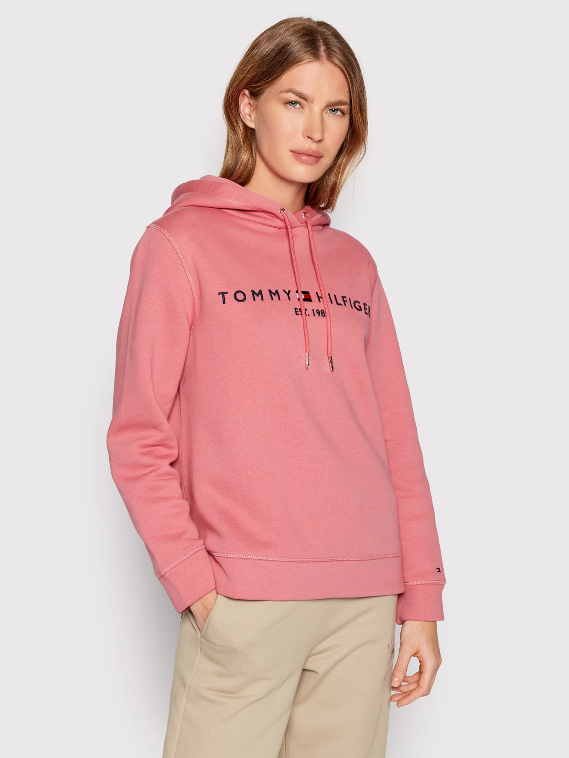 Tommy Hilfiger dámská růžová mikina Hoodie - L (T1A)