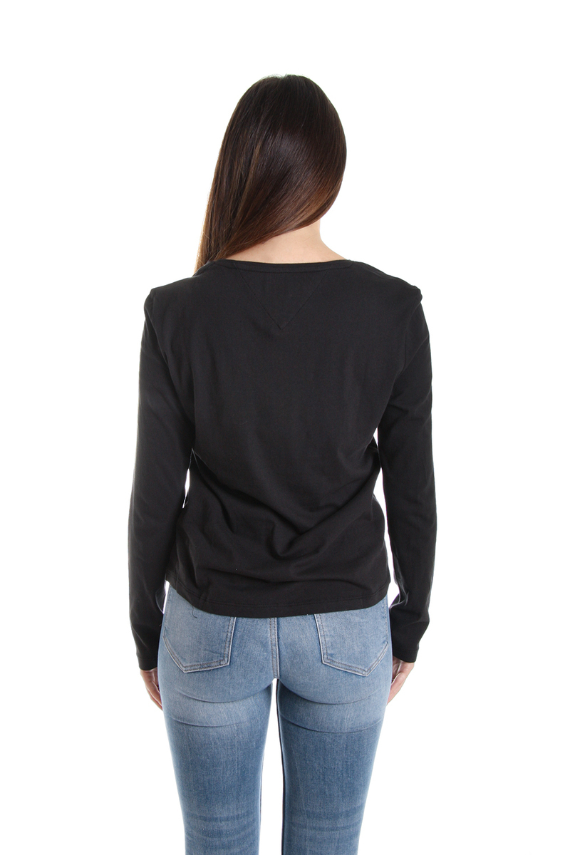 Tommy Hilfiger dámské černé tričko s dlouhým rukávem - L (BBU)