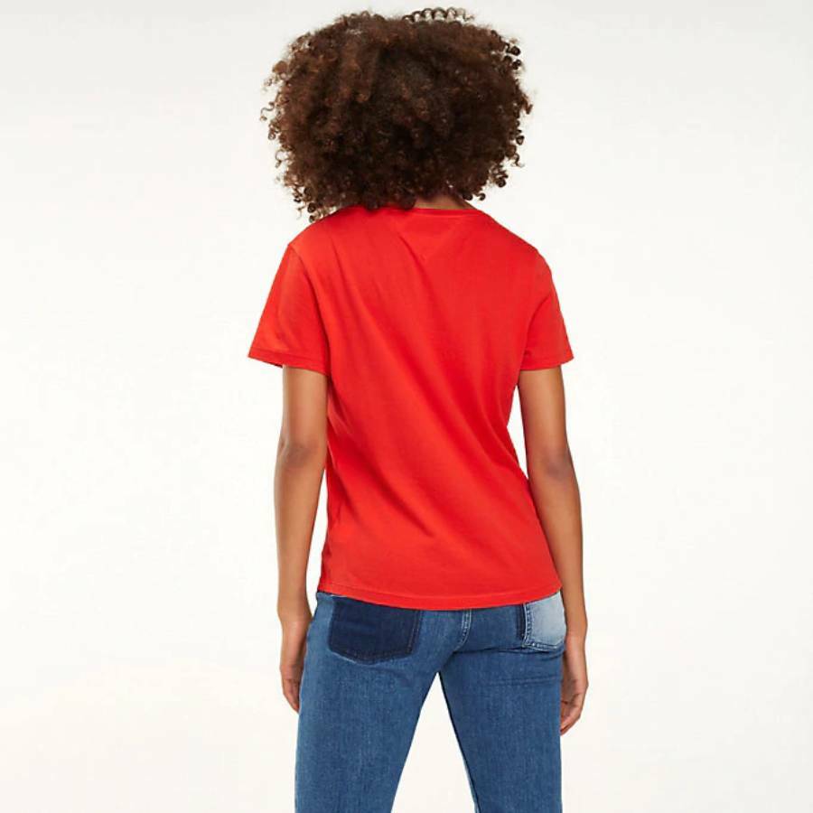 Tommy Hilfiger dámské červené tričko Jersey - XS (667)