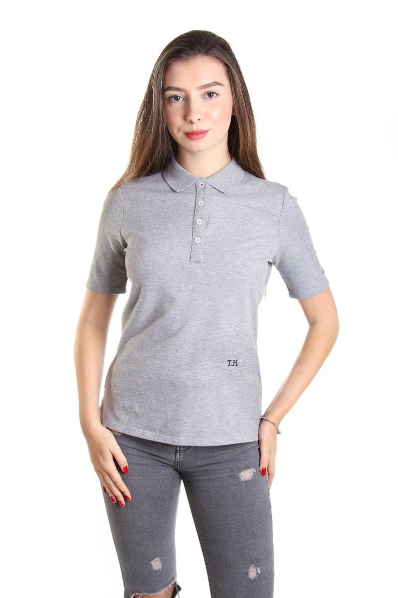 Levně Tommy Hilfiger dámské šedé polo Essential - XL (039)