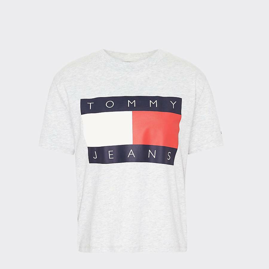 Tommy Hilfiger dámské šedé tričko Tommy - XS (PPP)