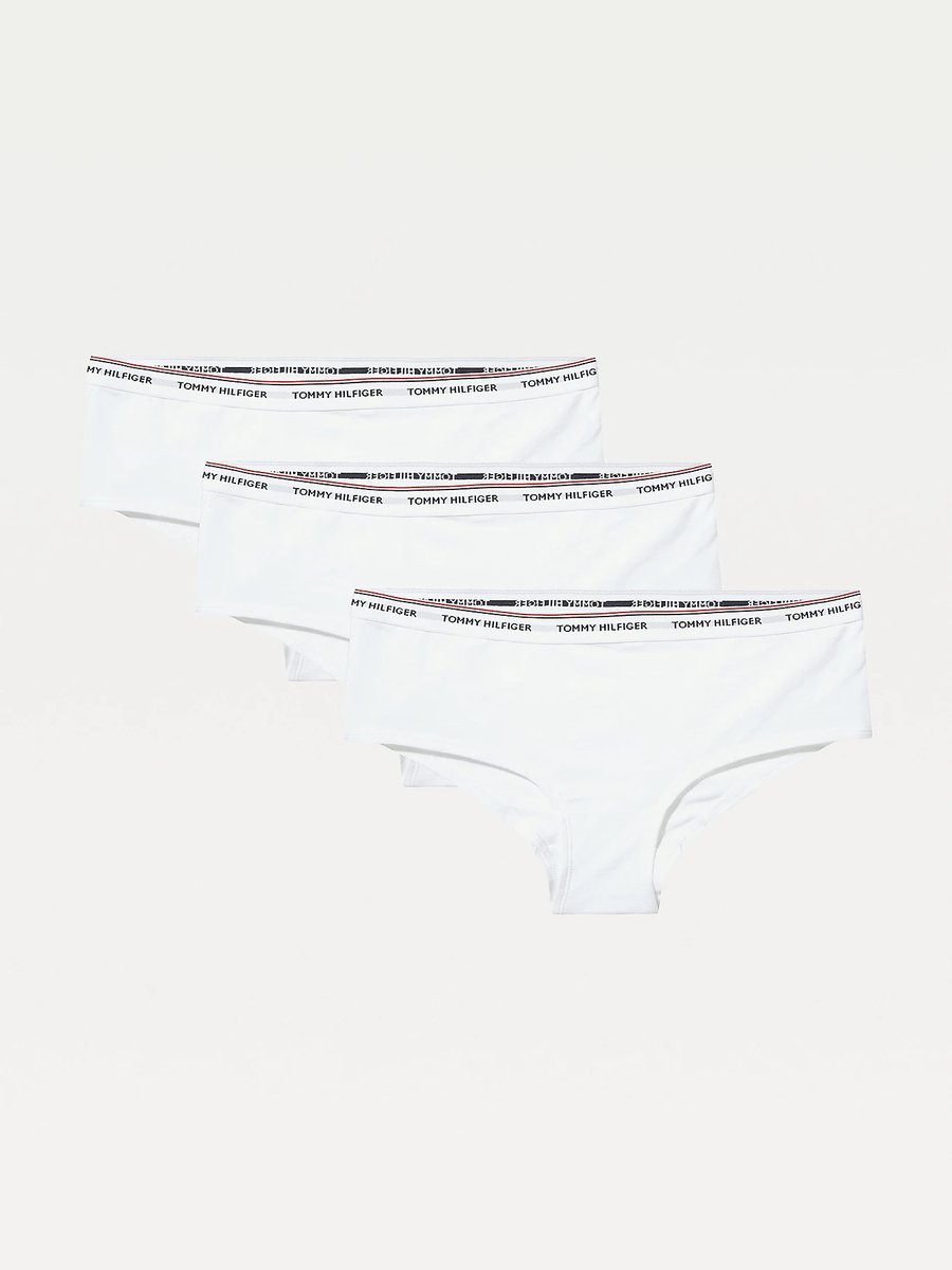 Tommy Hilfiger dámské bílé kalhotky 3 pack Essentials - S (100)