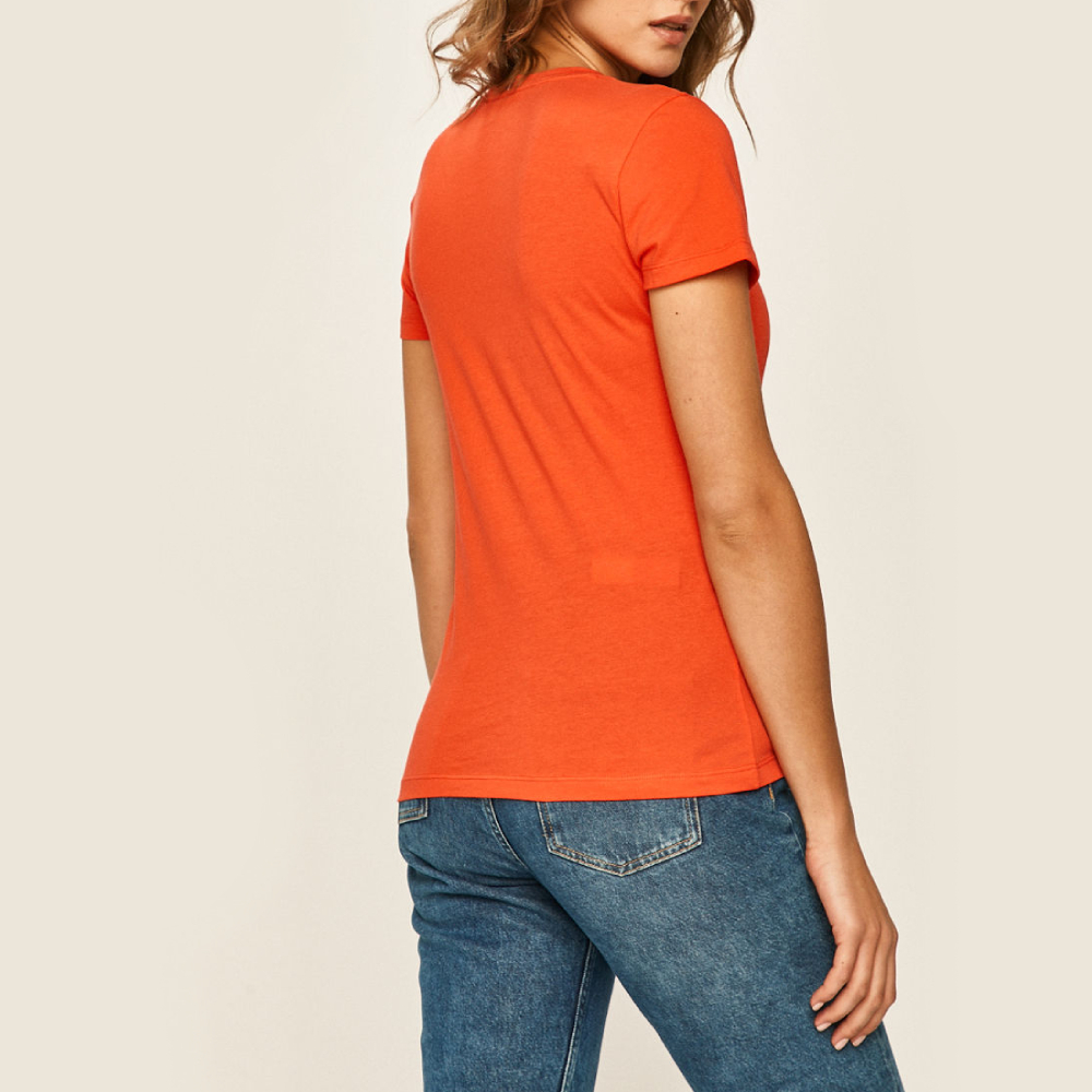 Tommy Hilfiger dámské oranžové tričko New Crew - S (XB6)