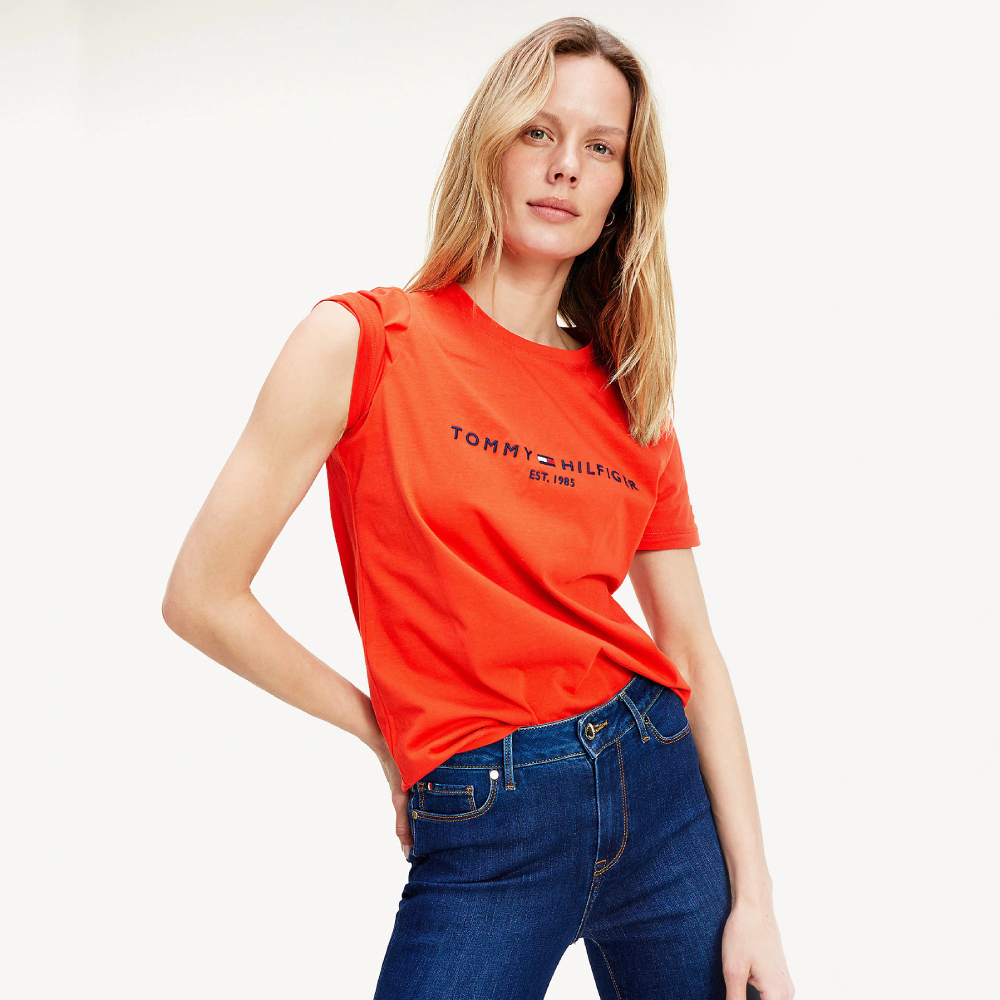 Tommy Hilfiger dámské oranžové triko